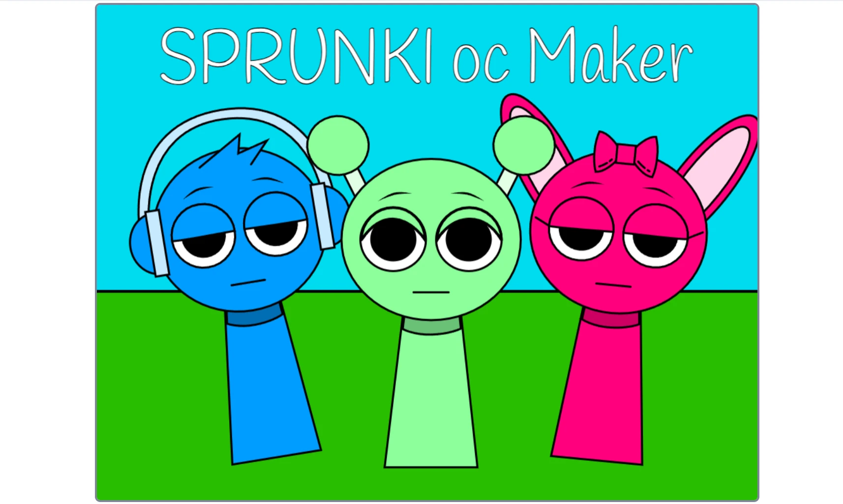 Sprunki OC Maker interface with character customization options
