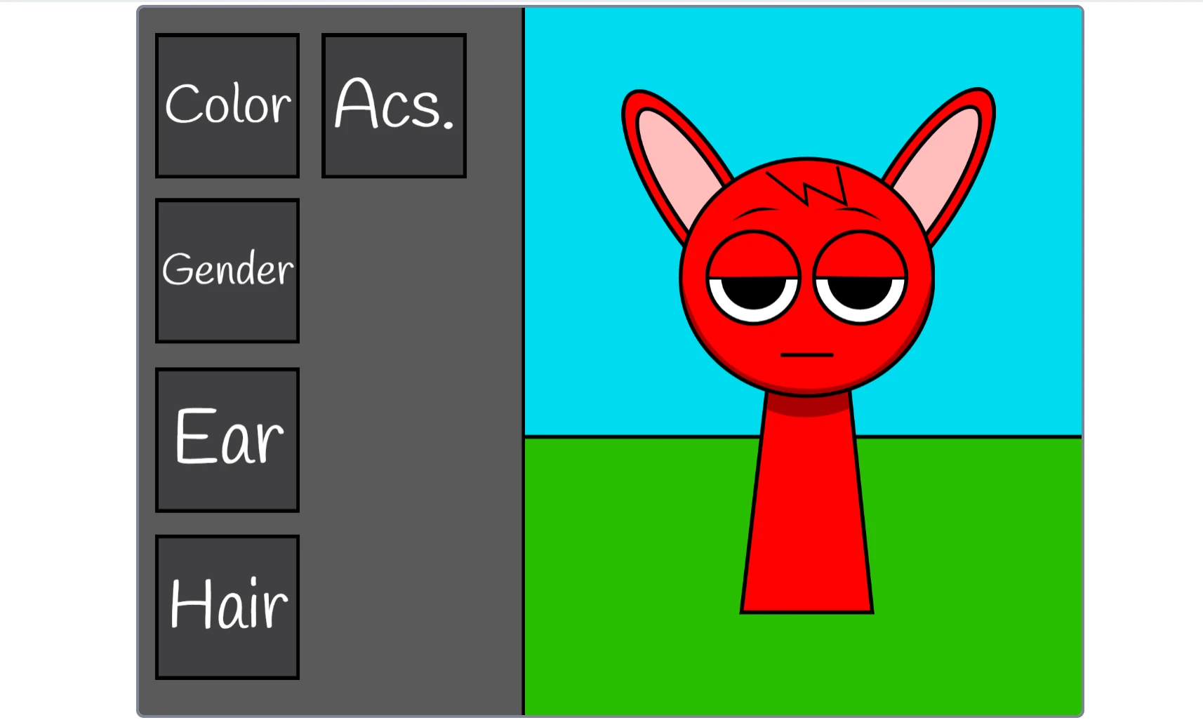 Character selection screen in Sprunki OC Maker