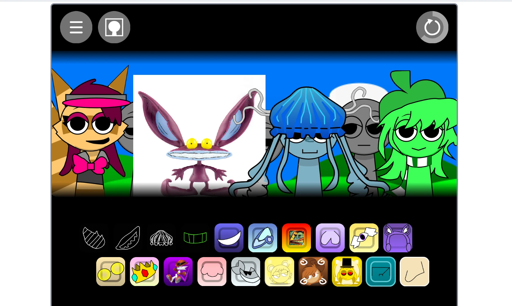 Character customization options in Sprunki OC Real V2