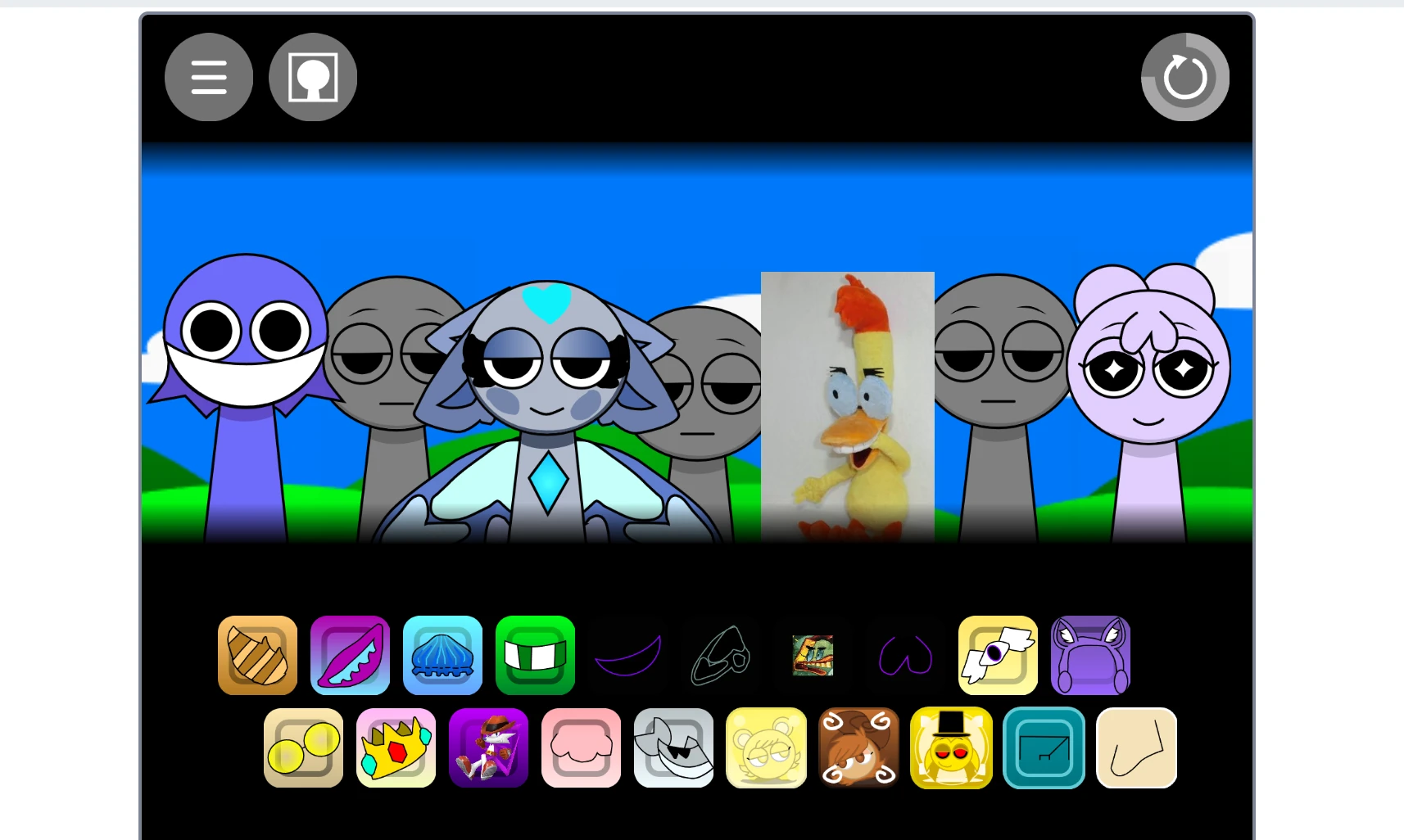 Sprunki OC Real V2 character export options