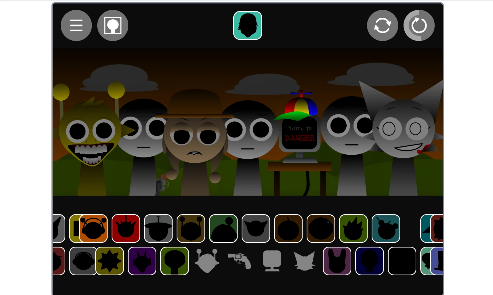 Character selection and sound options in Sprunki Phase 1.5 Really Final Update