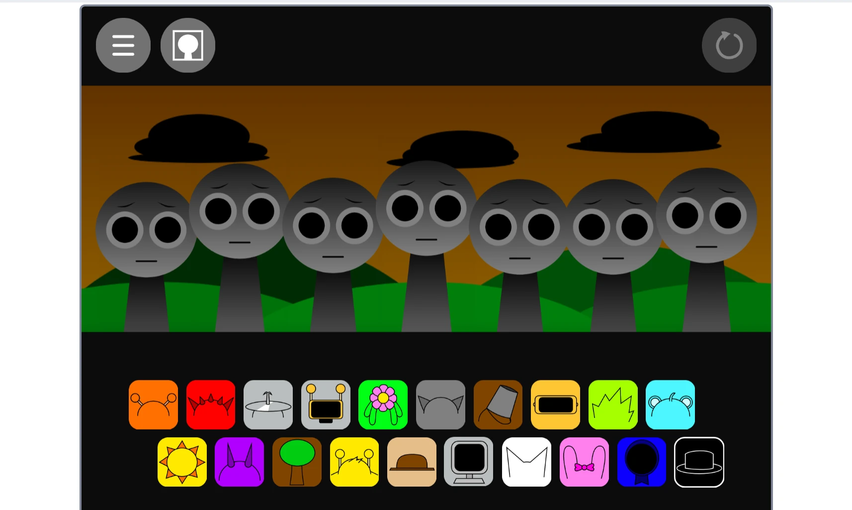 Sprunki Phase 1.1 New Definitive gameplay interface with character selection