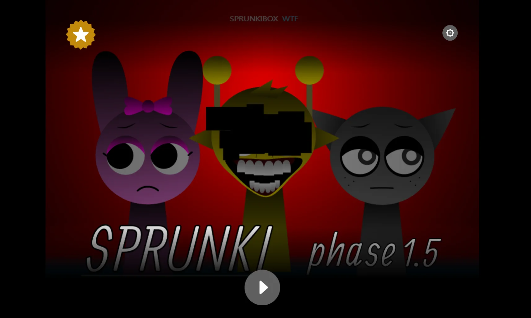 Sprunki Phase 1.75 Canon Edition main interface with character selection