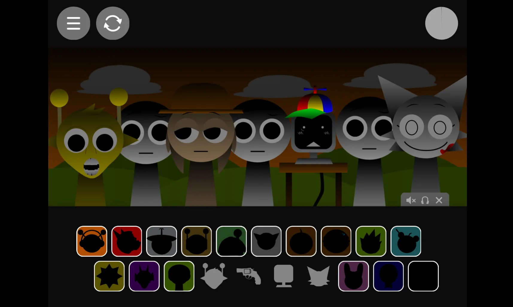 Redesigned UI with improved touch controls in Sprunki Phase 1.75 Canon Edition