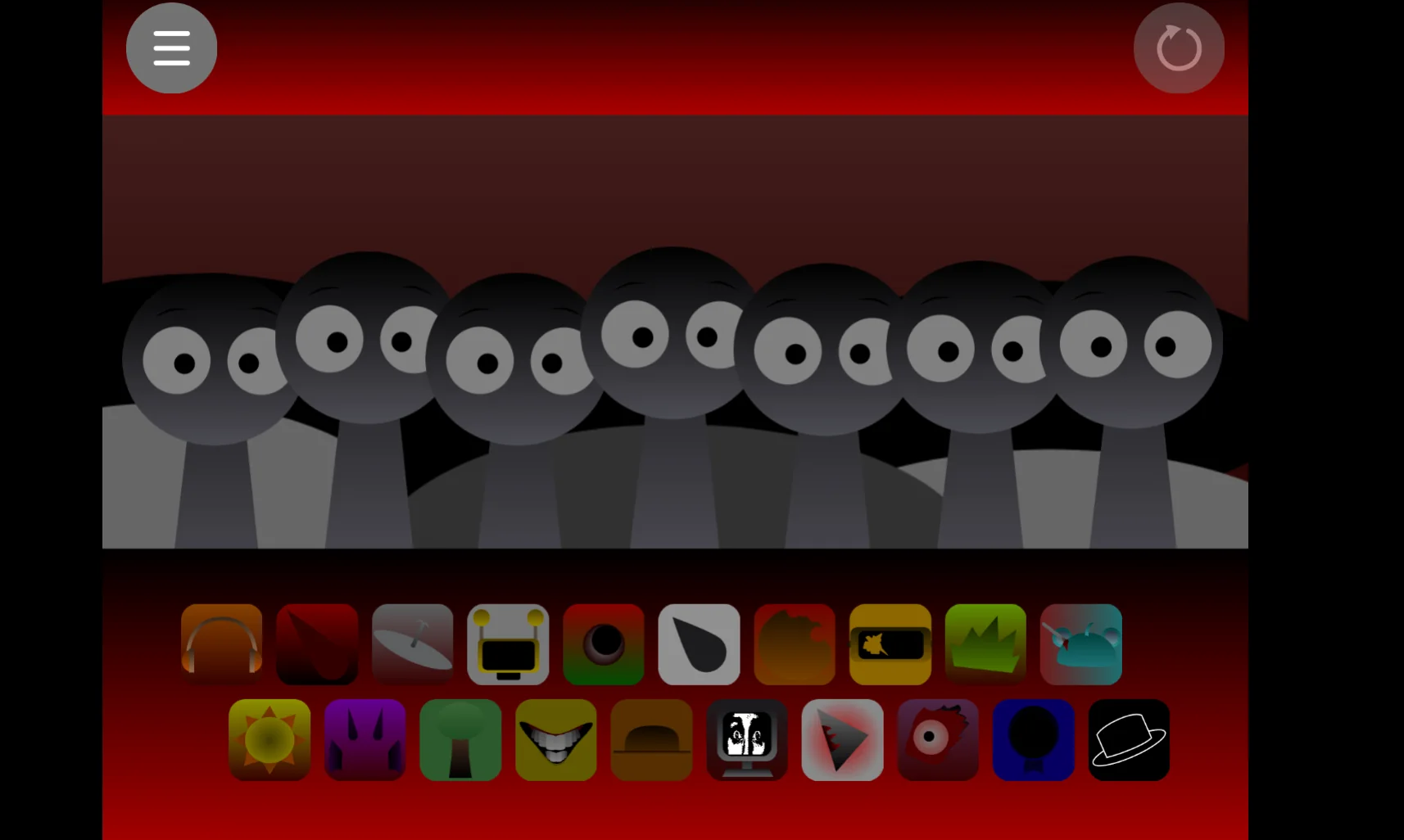 Sprunki Phase 1.75 gameplay showing character selection and colorful interface