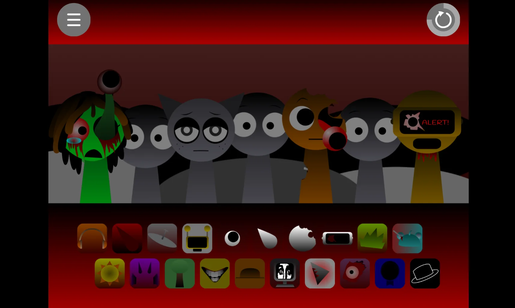 Sprunki Phase 1.75 rhythm game with multiple characters active on stage