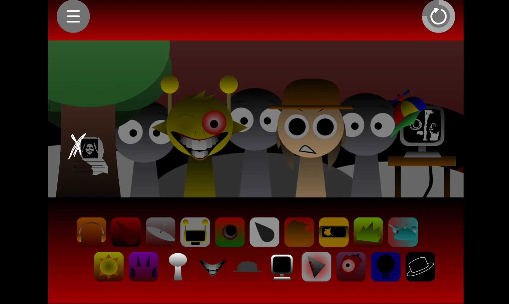 Completed music composition in Sprunki Phase 1.75 with all characters active