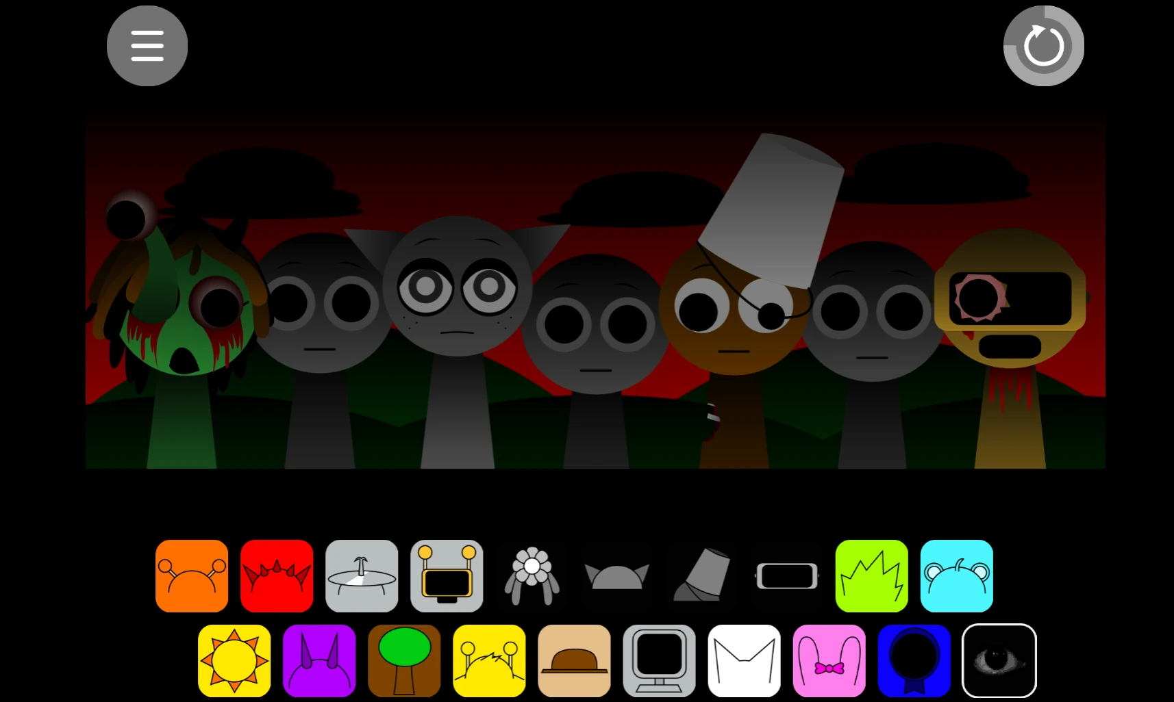 Durple and Cocrea characters in Sprunki Phase 1.75 SomeTrashGames