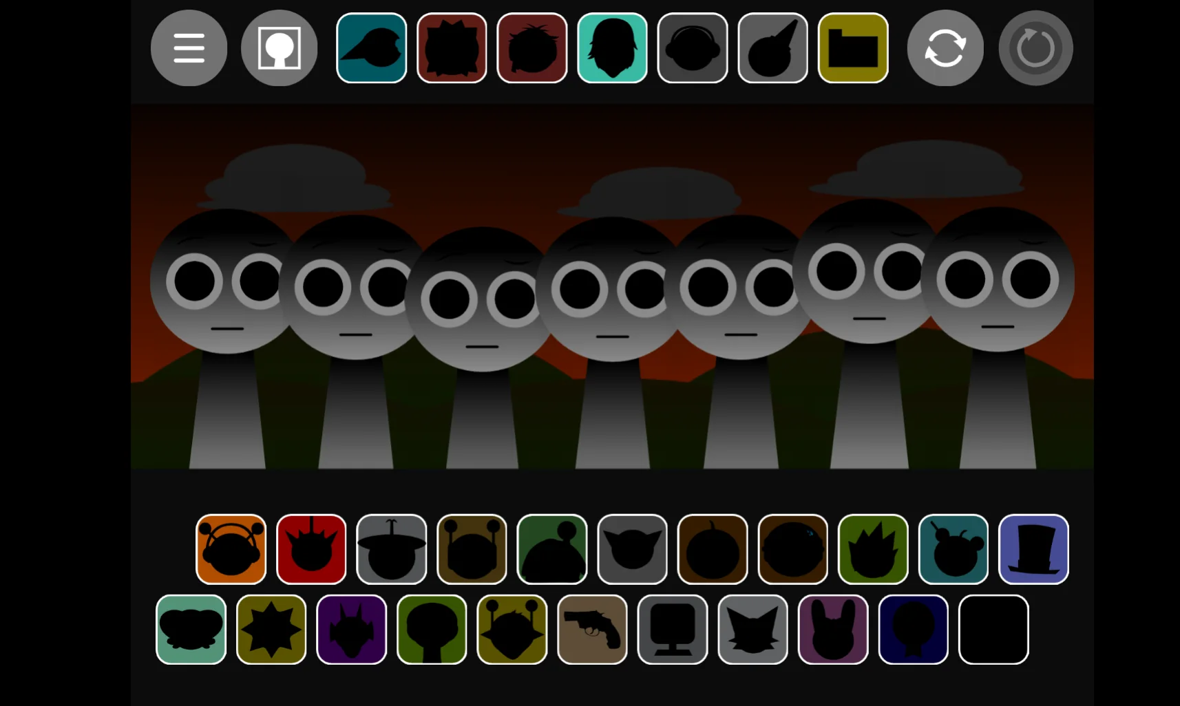 Sprunki Phase 1.9 new interface with character selection