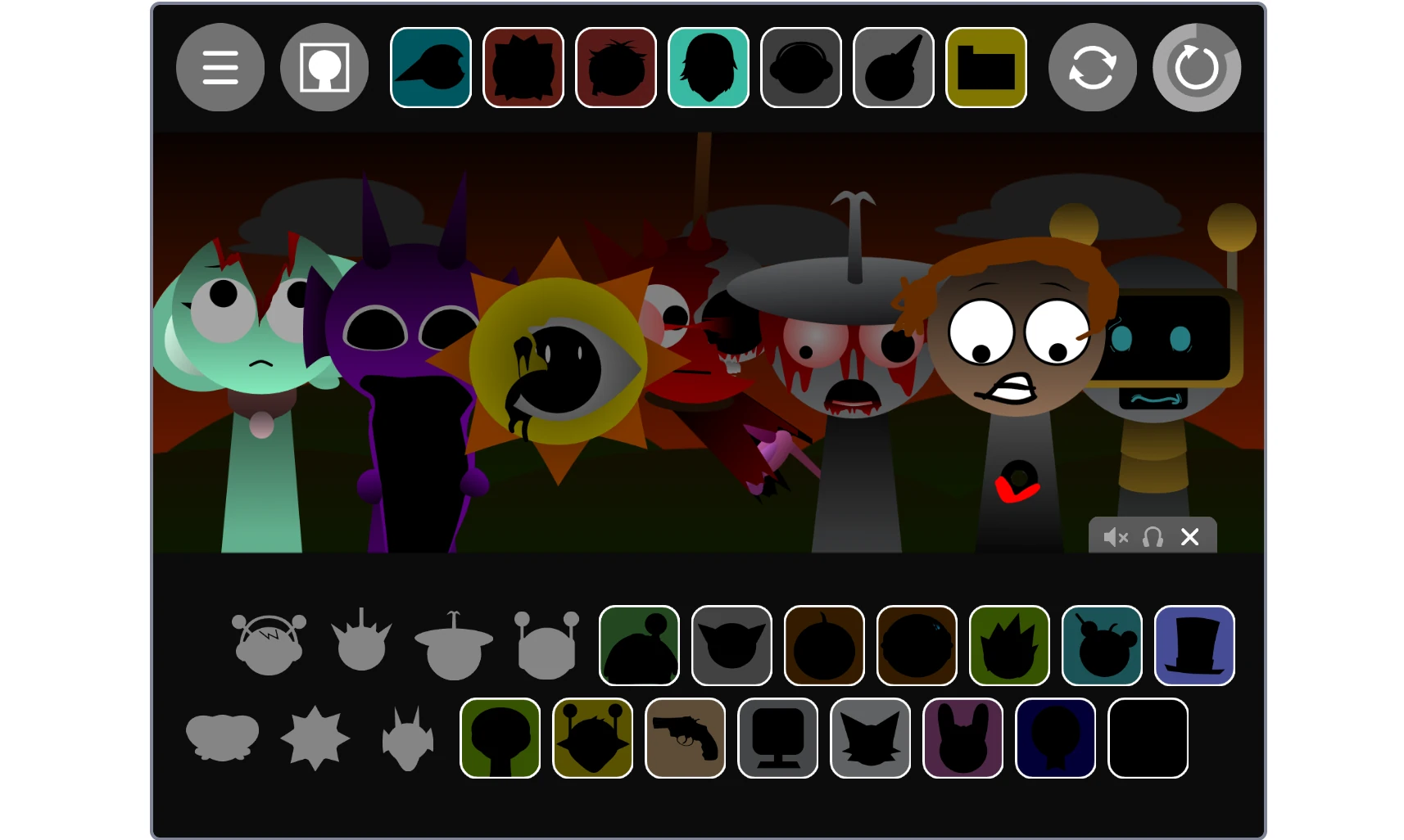 Gameplay Interface in Sprunki Phase 1.9 With Me Sprunki Phase 1.9 With Me Gameplay Interface