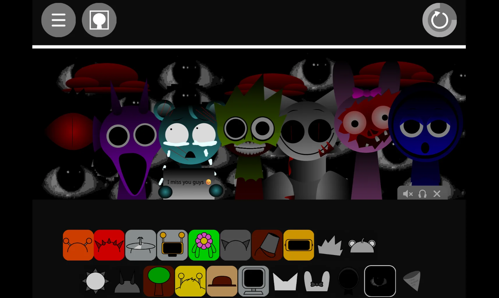 Music creation interface with sound waves visualization