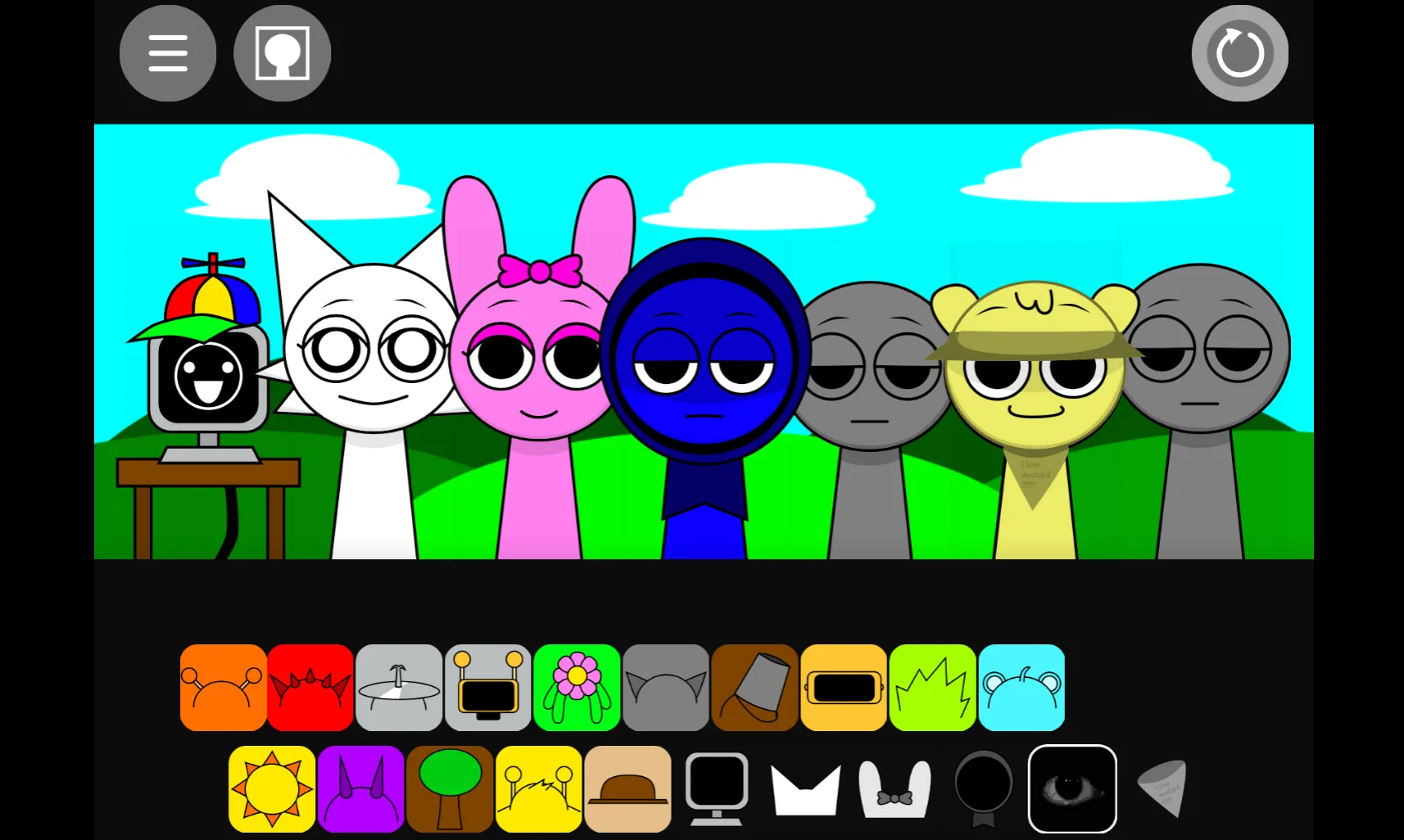 Save and share menu for musical creations