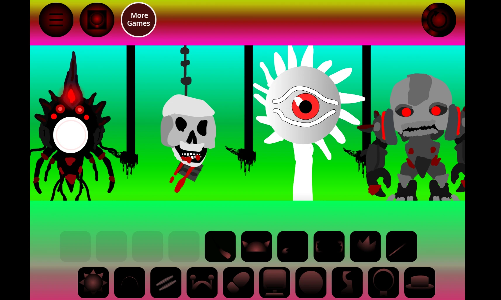 Special metallic character designs exclusive to Sprunki Phase 101