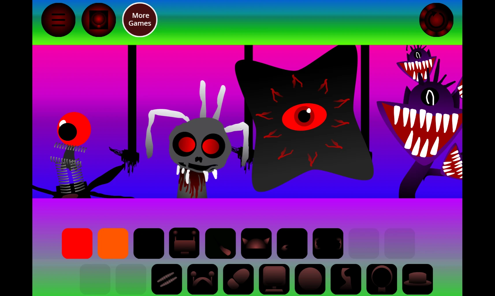 Hidden menu showcasing exclusive tracks in Sprunki Phase 101