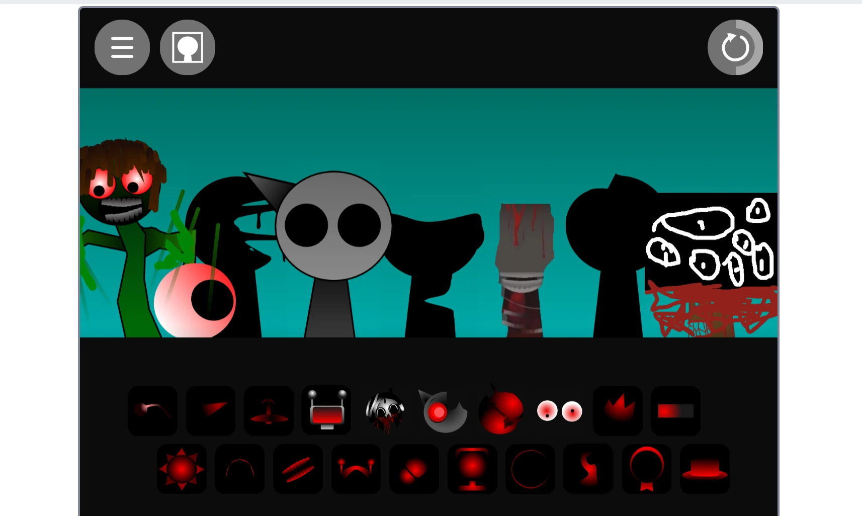 Expanded character selection in Sprunki Phase 11 Definitive Fanmade Edition Character roster in Sprunki Phase 11 Definitive Fanmade