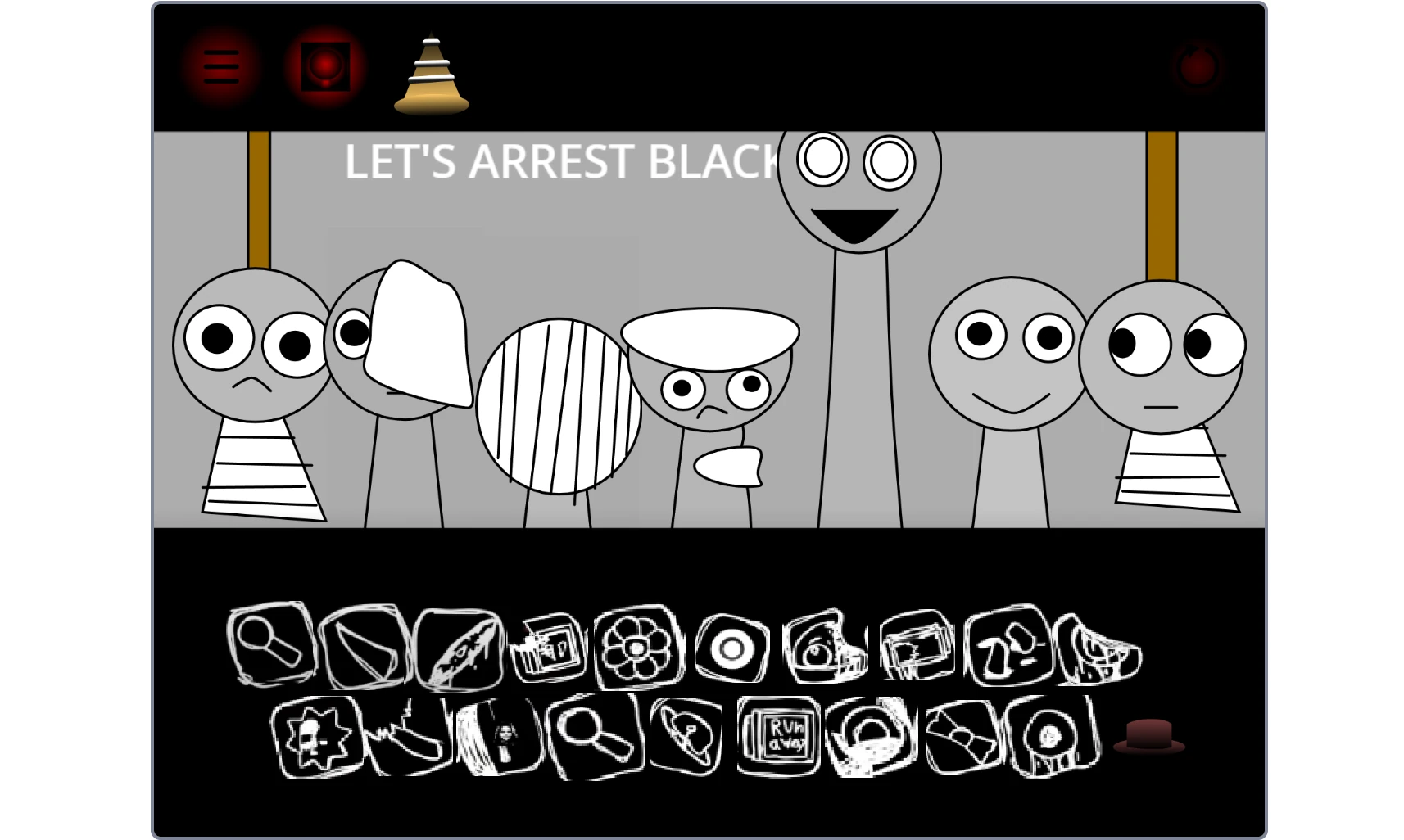 Sprunki Phase 14 Alive gameplay showing character selection screen