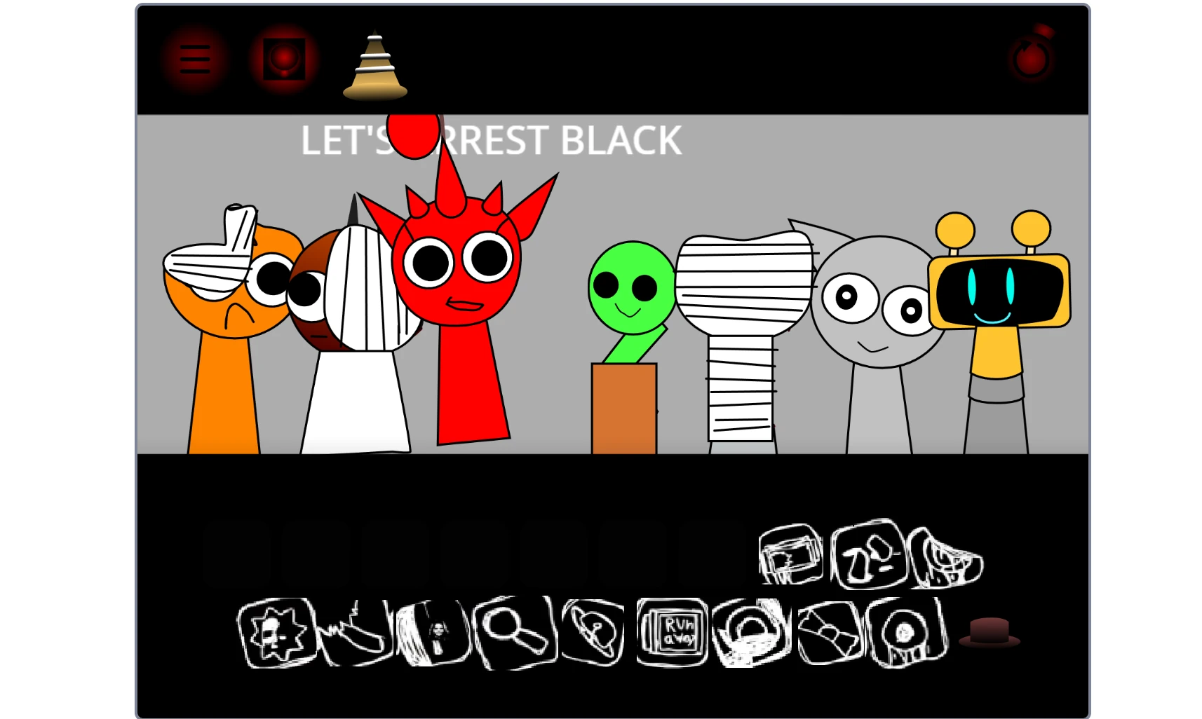 Sprunki Phase 14 Alive music creation interface with sound options