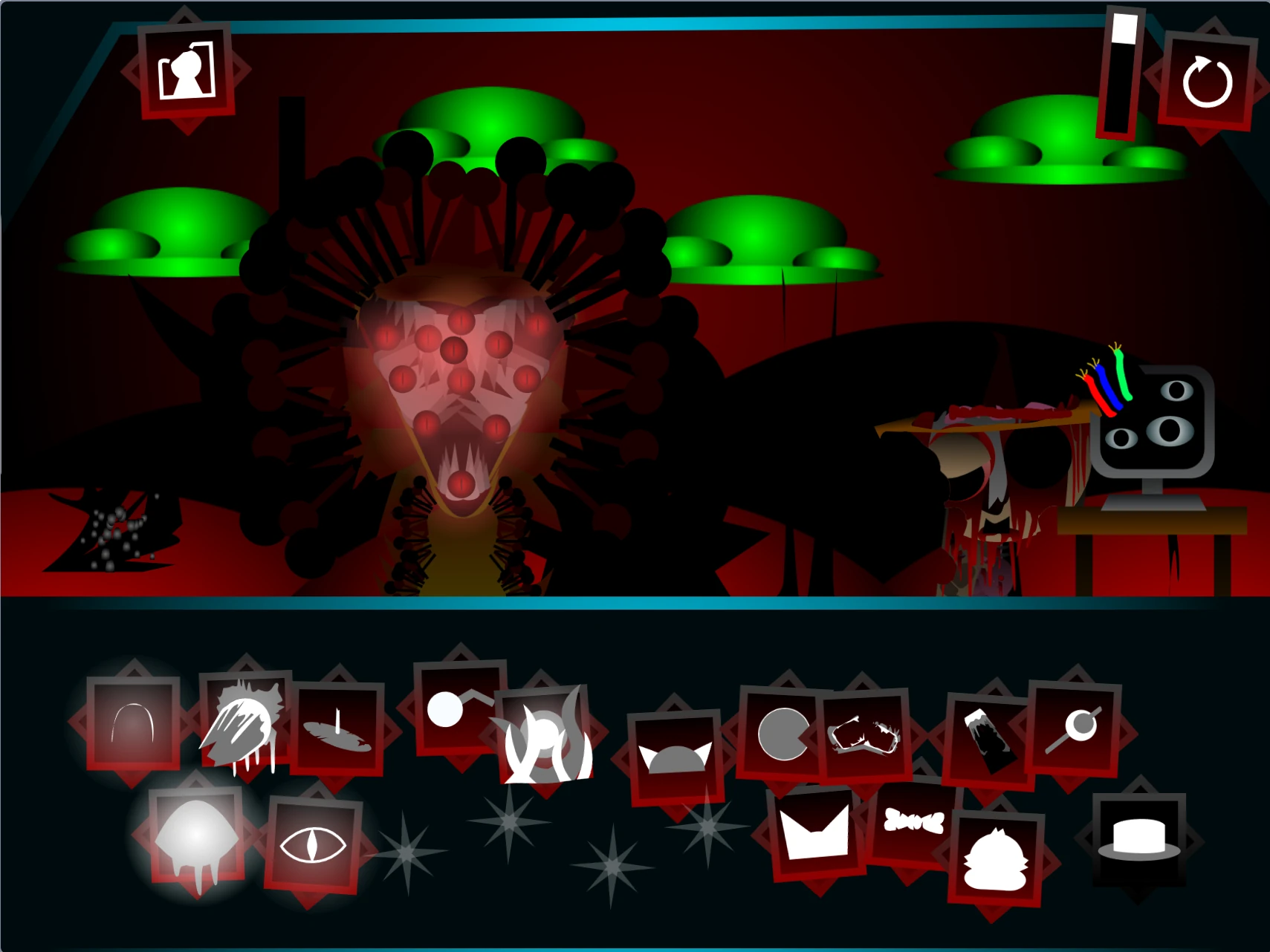 Browser gameplay interface of Sprunki Phase 15 Definitive Fanmade