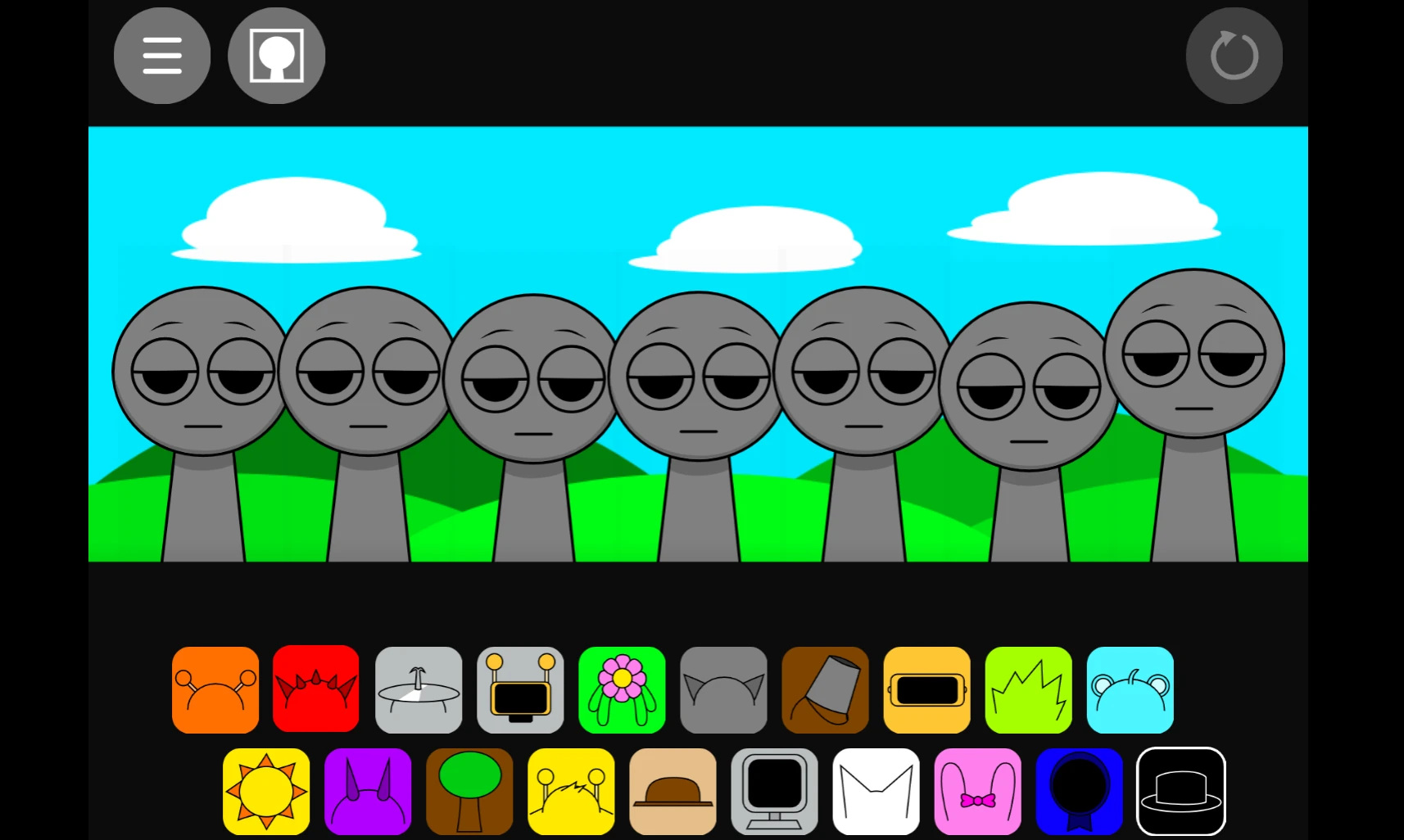 Sprunki Phase 2 gameplay showing character selection interface