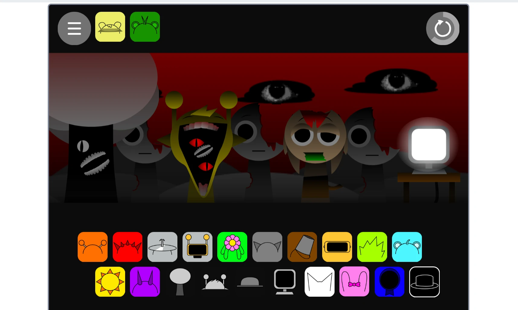 Color scheme of Incredibox Sprunki Phase 2.3 Definitive