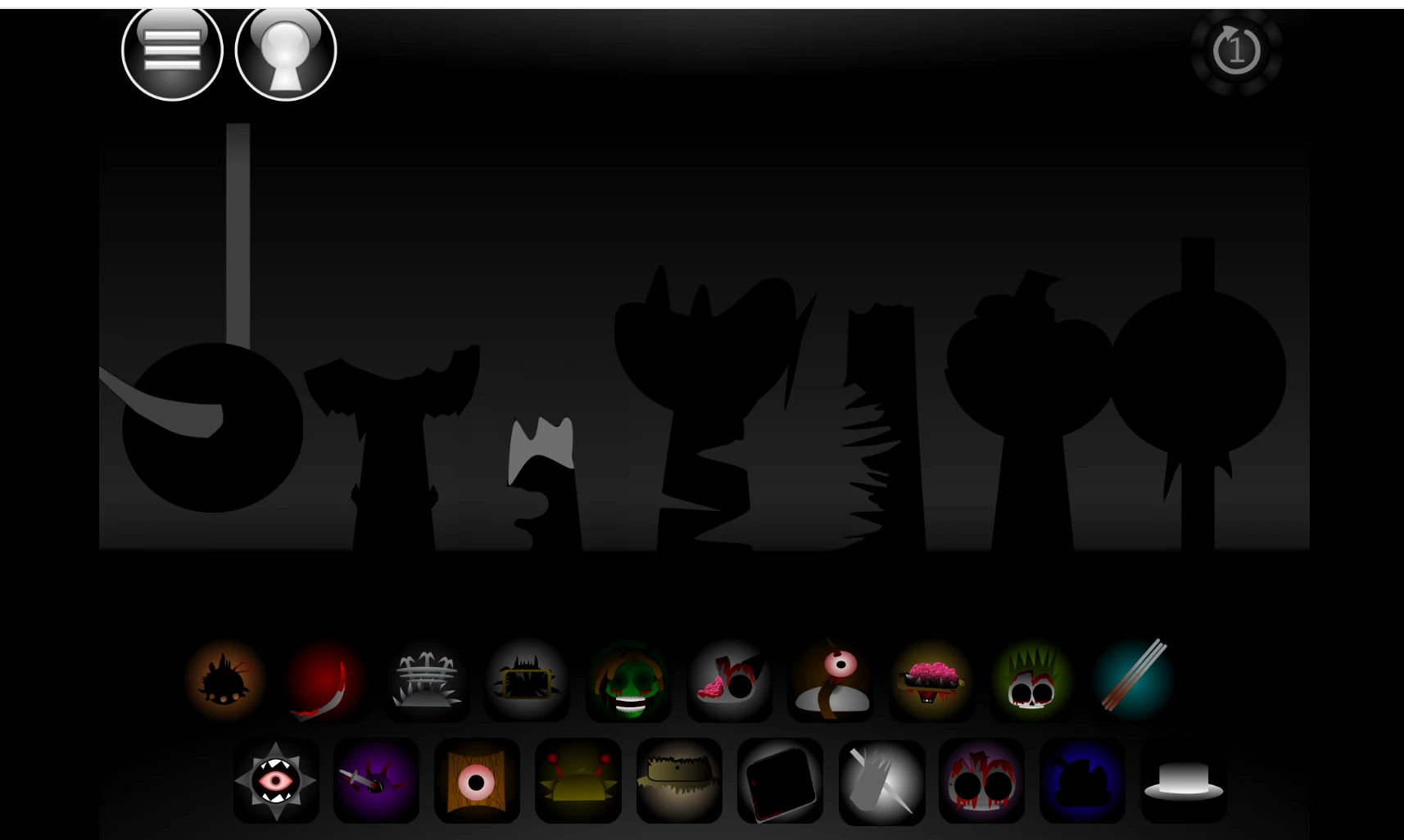 Sprunki Phase 23 gameplay interface showing character selection