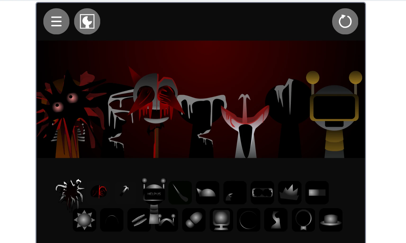 Music creation interface in Sprunki Phase 25 Original Sprunki Phase 25 Original music creation interface with sound options