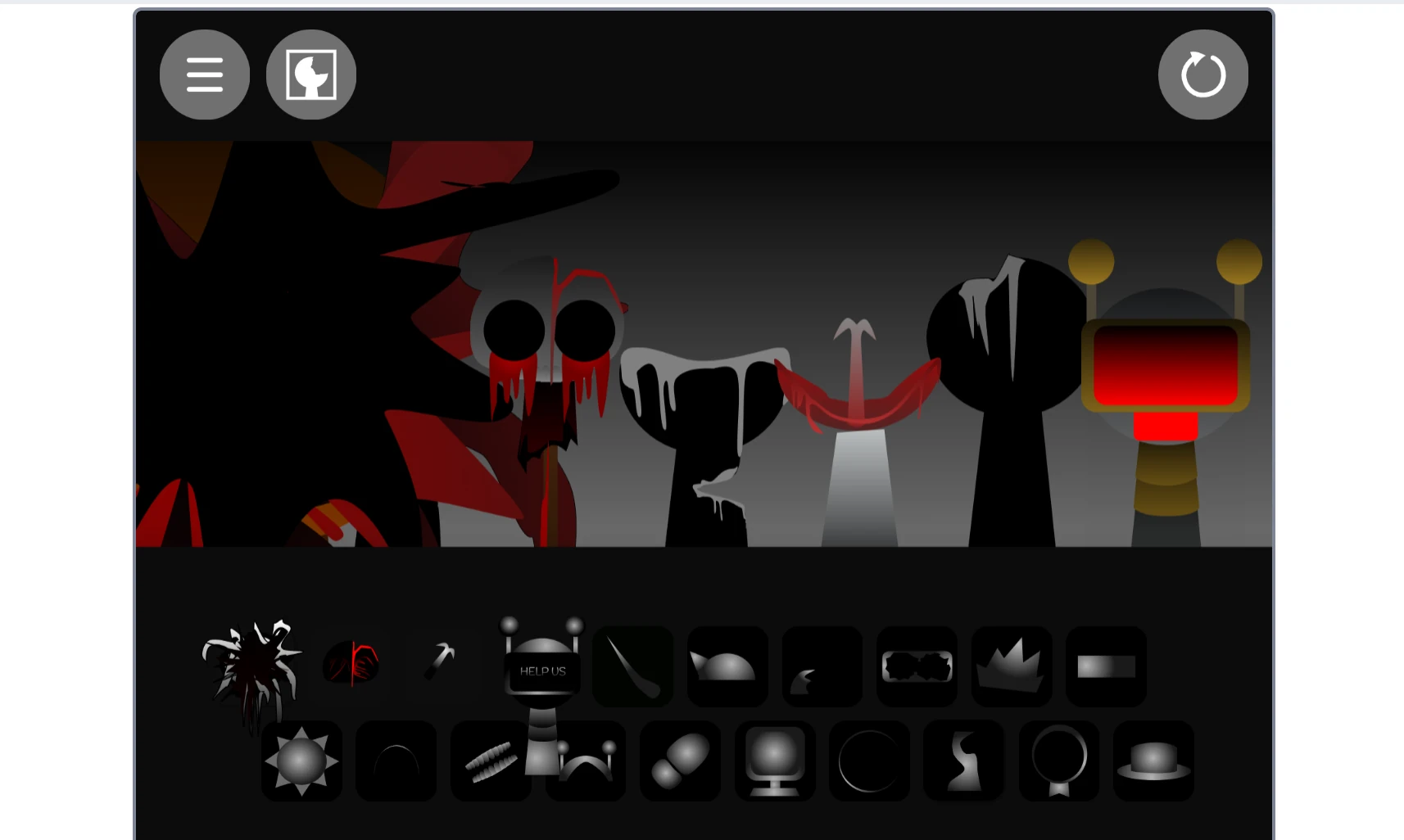 Sound mixing interface in Incredibox Sprunki Phase 25 Remix