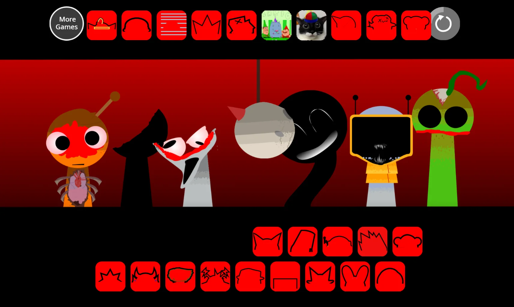 Sprunki Phase 4 Retake character selection screen