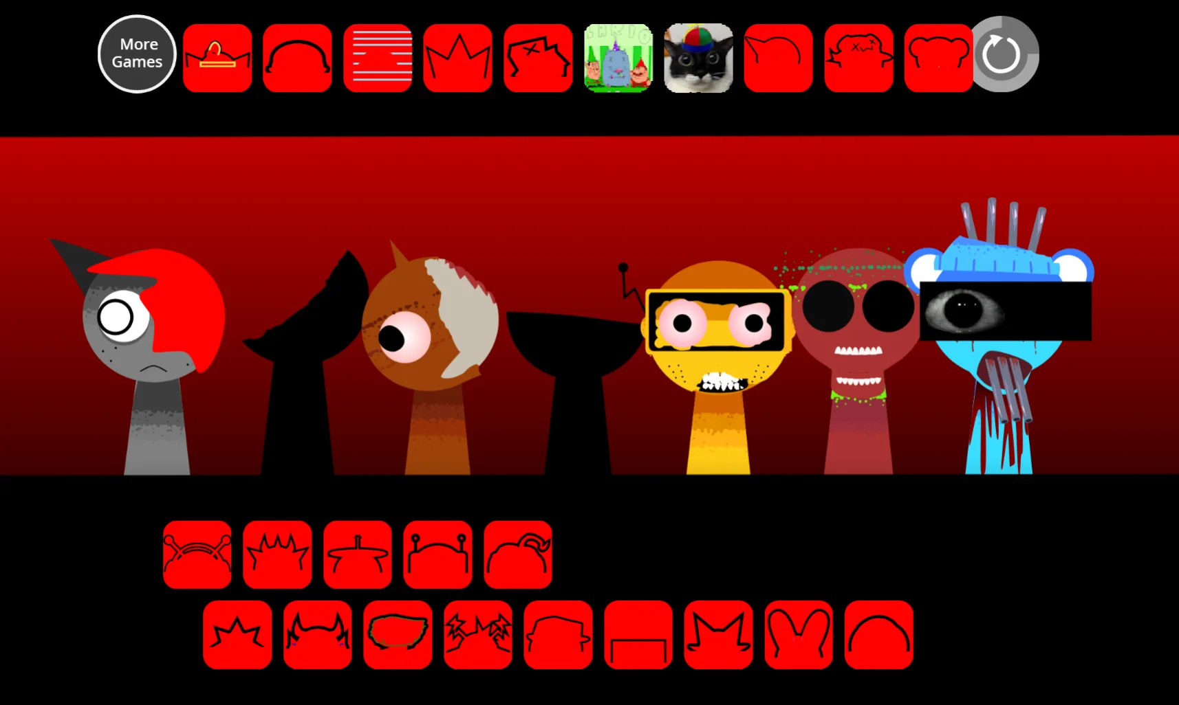 Dragging sound icons to characters in Sprunki Phase 4 Retake