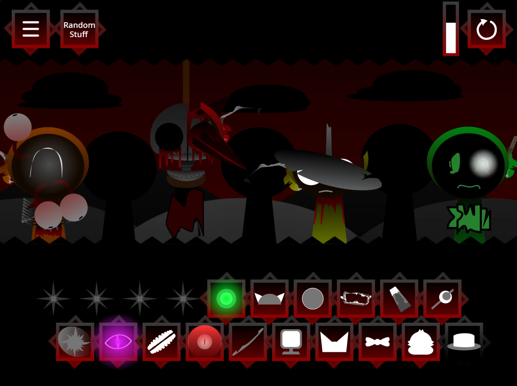 Sound selection interface in Sprunki Phase 5 Definitive War Machine