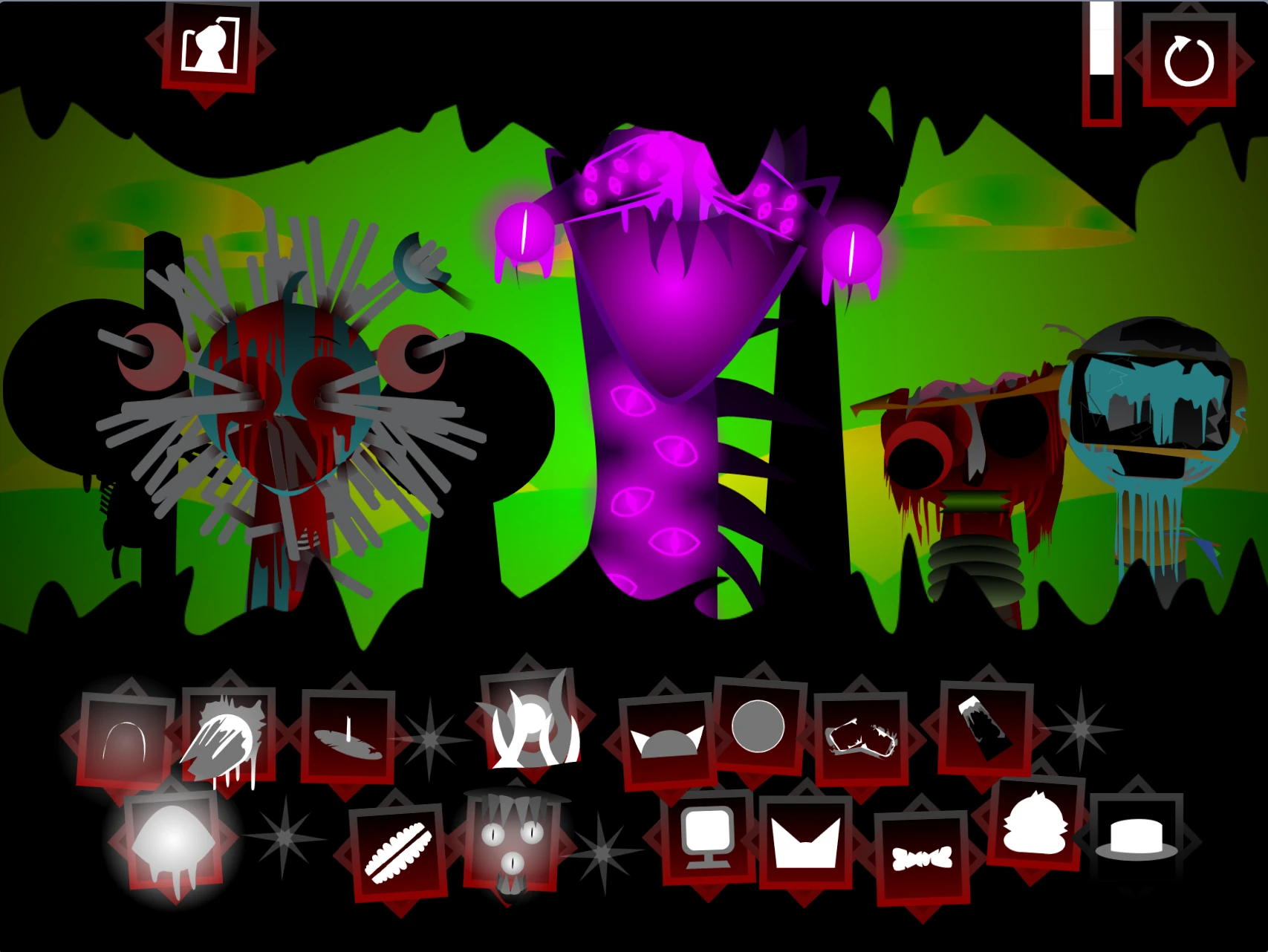 Dark visual design and horror characters in Sprunki Phase 9 Horror