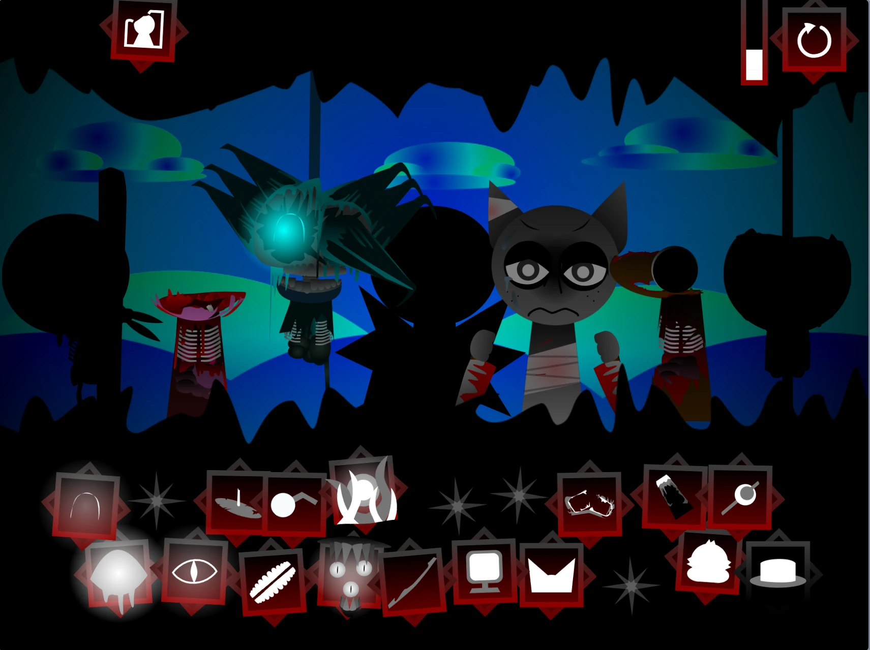 Eerie character designs and horror elements in Sprunki Phase 9 Horror