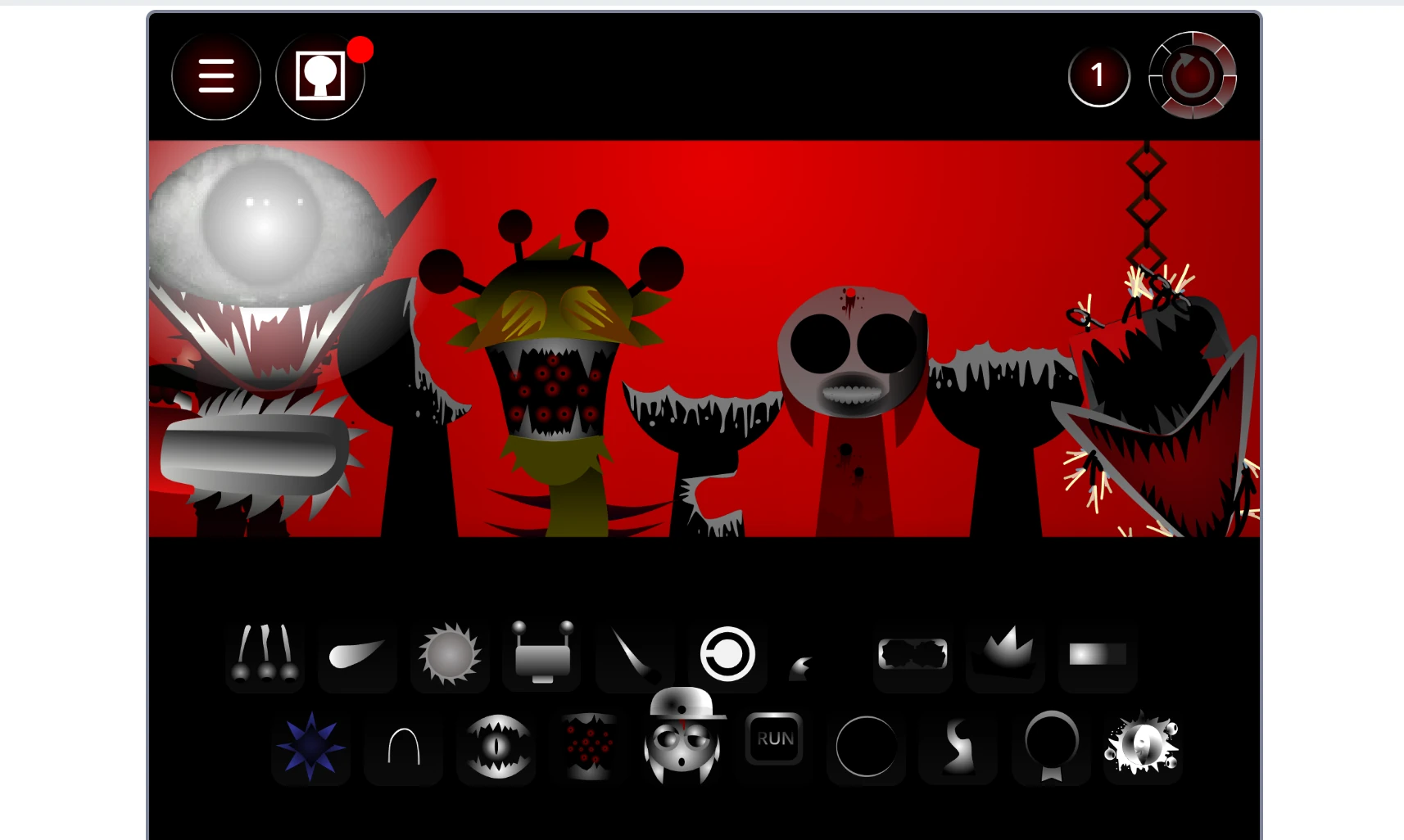 Customization options in Sprunki Phase 90 with character skins