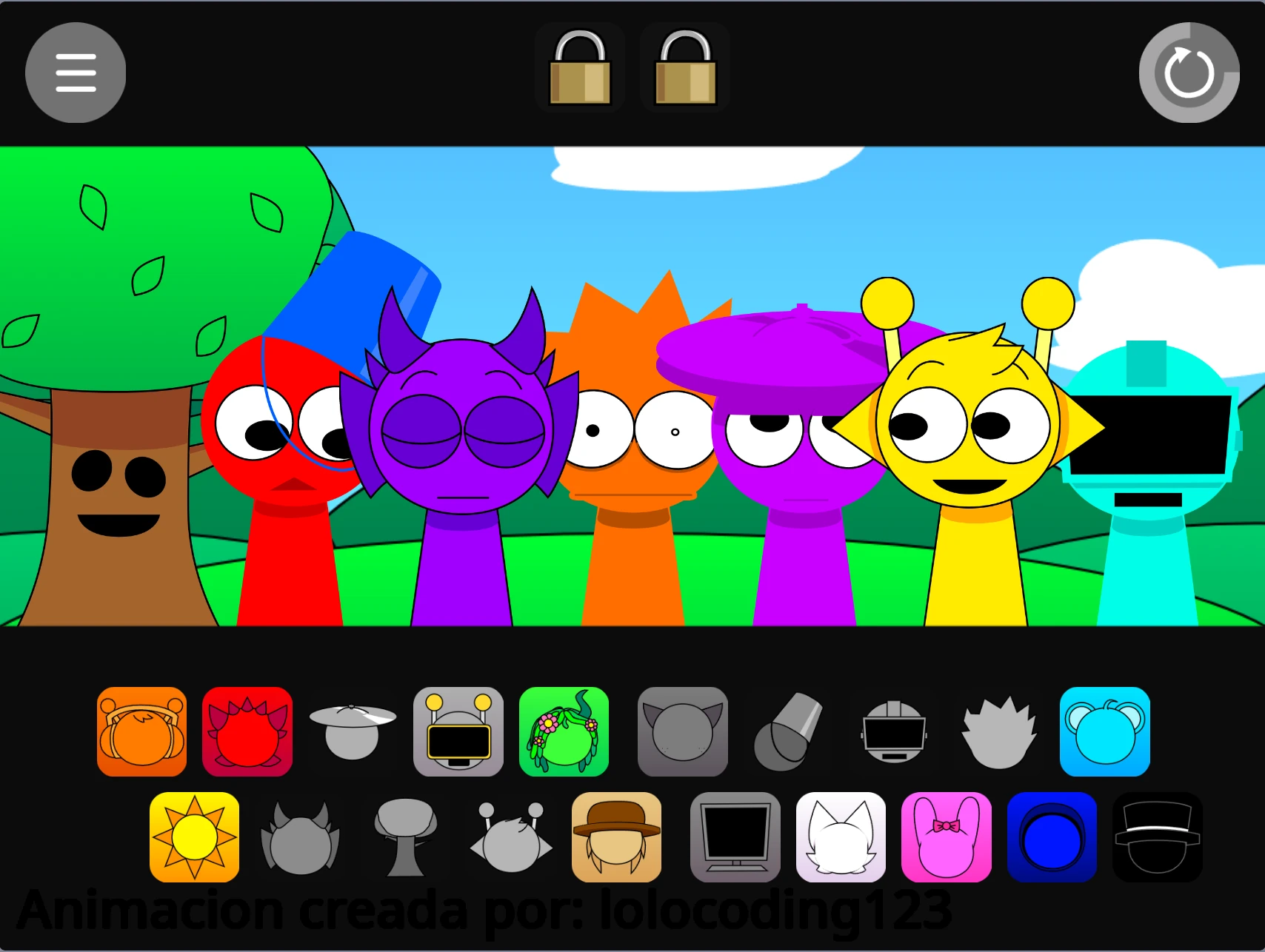 Sprunki Pyramixed Colors animated visual effects