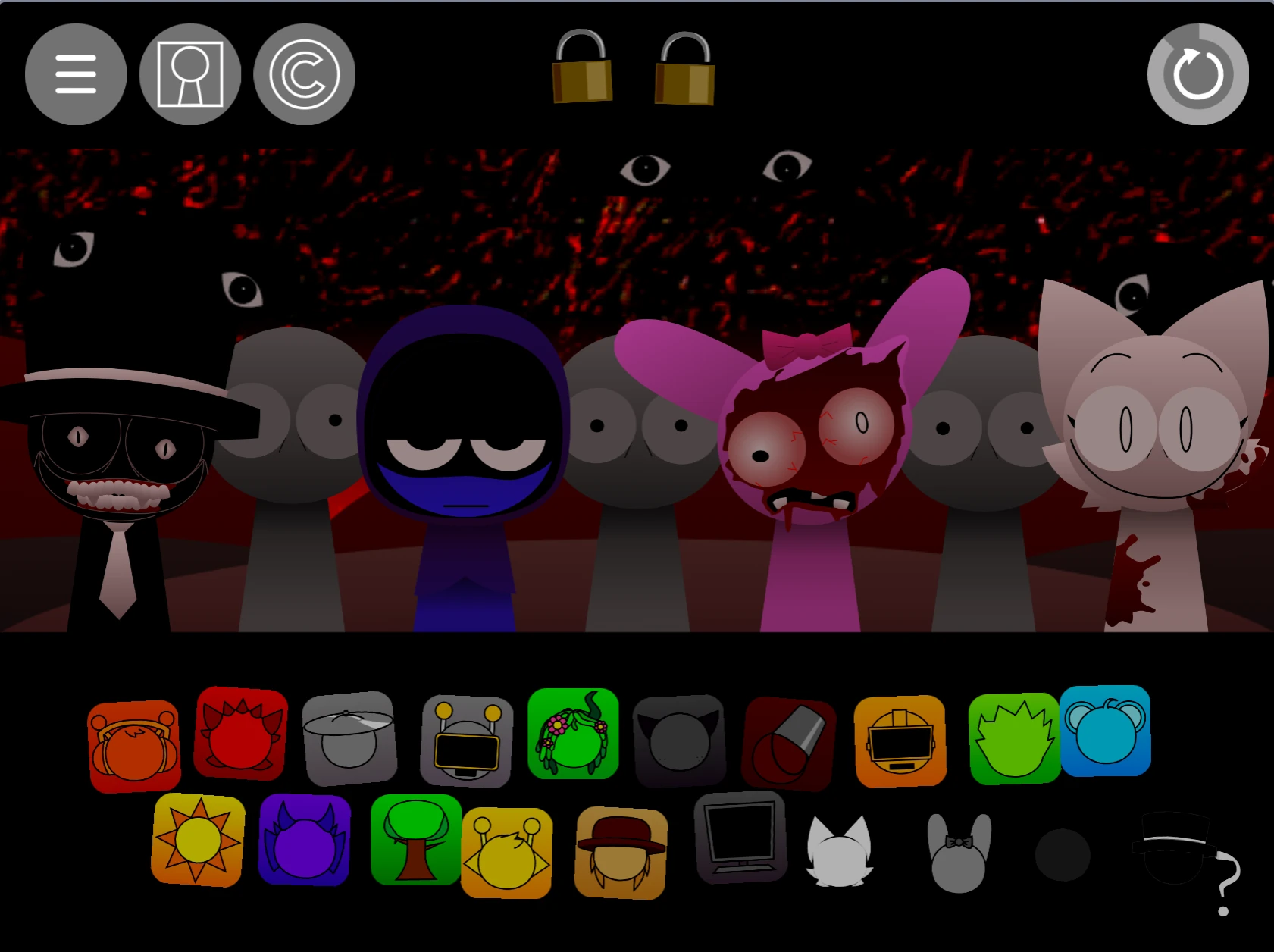 Gameplay interface and controls in Sprunki Pyramixed 0.9 But Gray Is Not Afraid Remix Gameplay interface of Sprunki Pyramixed 0.9 But Gray Is Not Afraid Remix