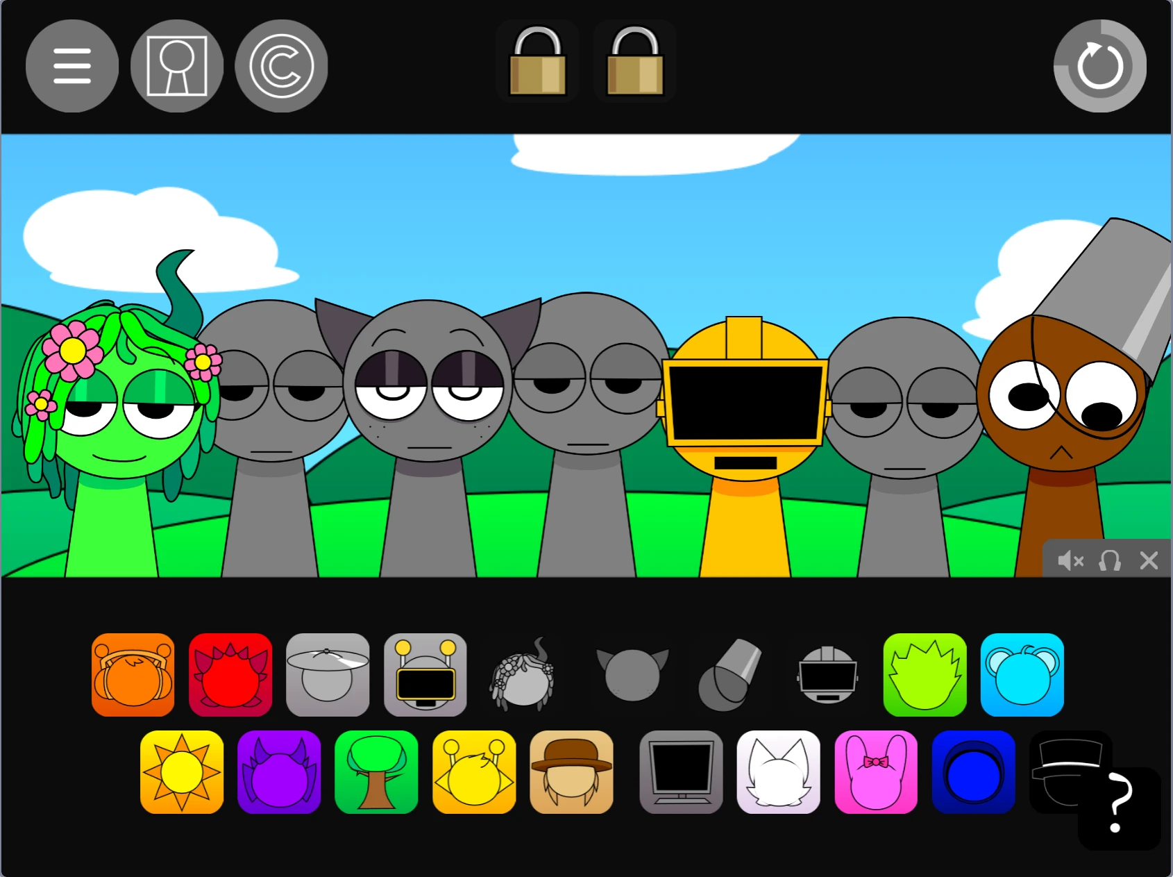 Enhanced gameplay experience with modified bonus characters Gameplay with new character abilities in Sprunki Pyramixed 0.9