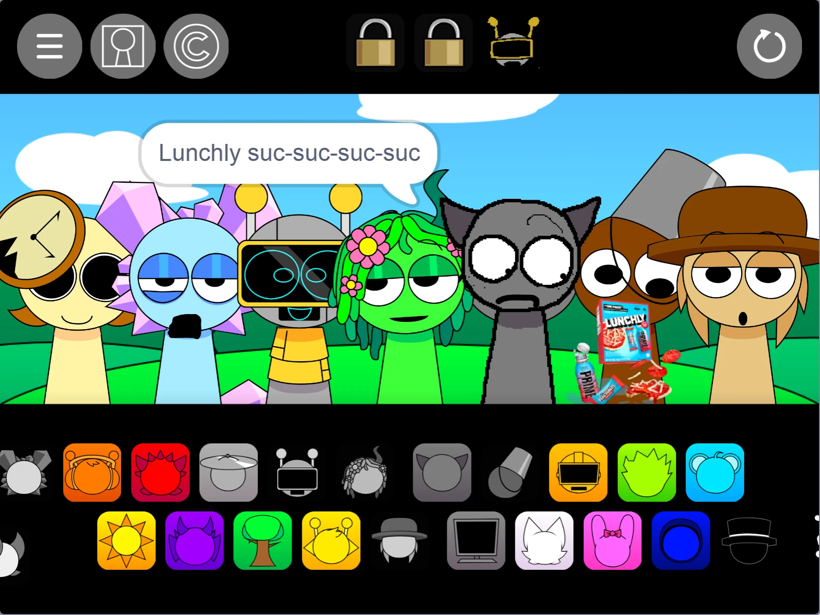 Gameplay Interface Improvements in Sprunki Pyramixed 0.9 Temu Funbot Remix Enhanced UI and character transitions in Sprunki Pyramixed 0.9