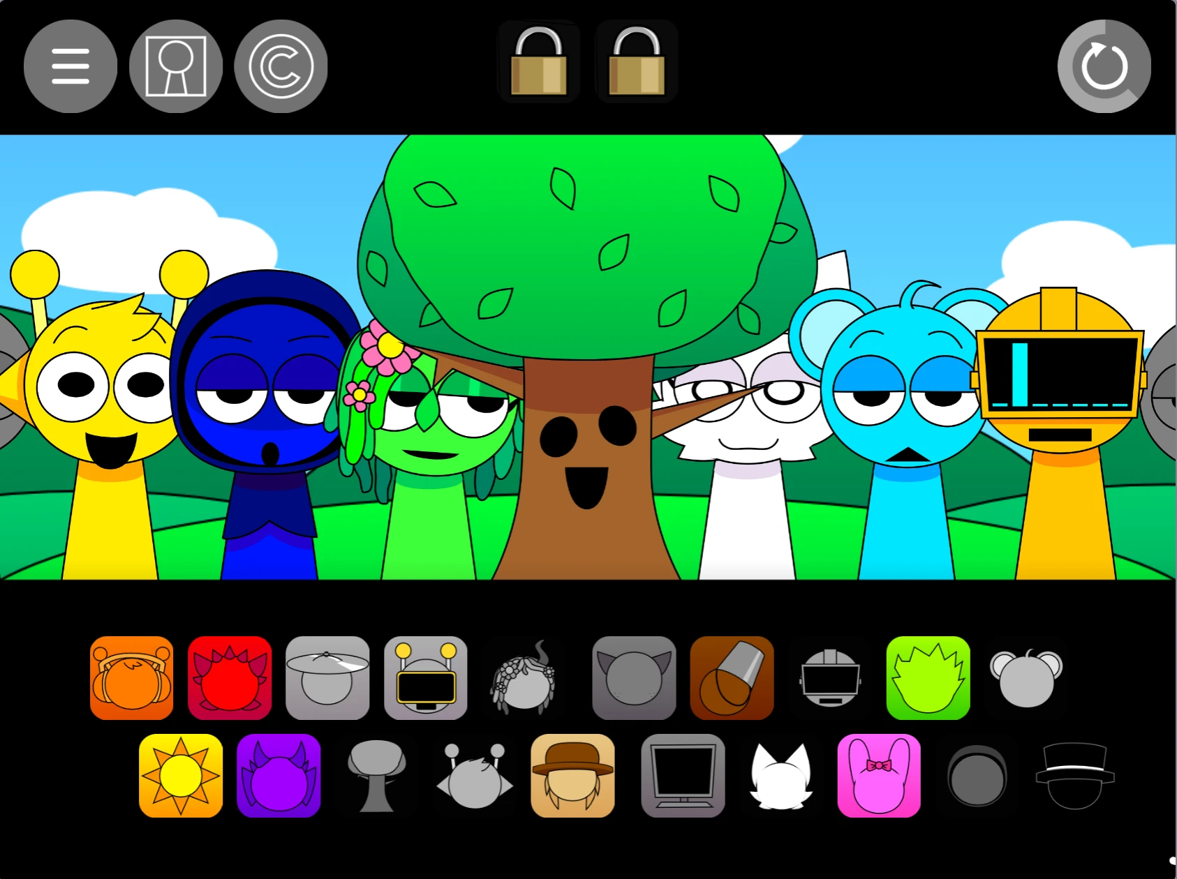 Custom OC characters in Sprunki Pyramixed 0.9 OC But Fixed