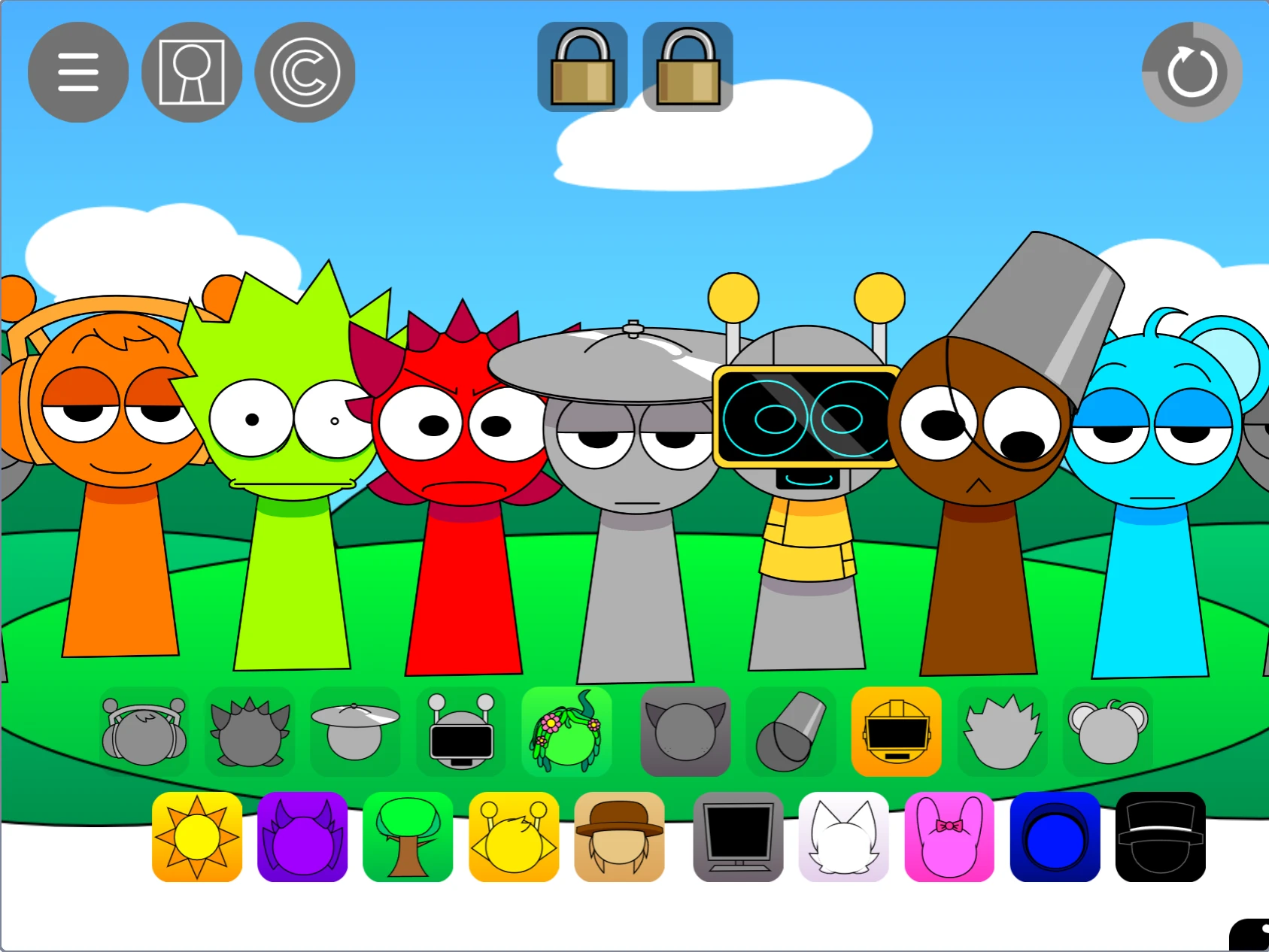 Character Creation Tools in Sprunki Pyramixed 0.9 OC New Sprunki Pyramixed 0.9 OC New Character Creation Interface