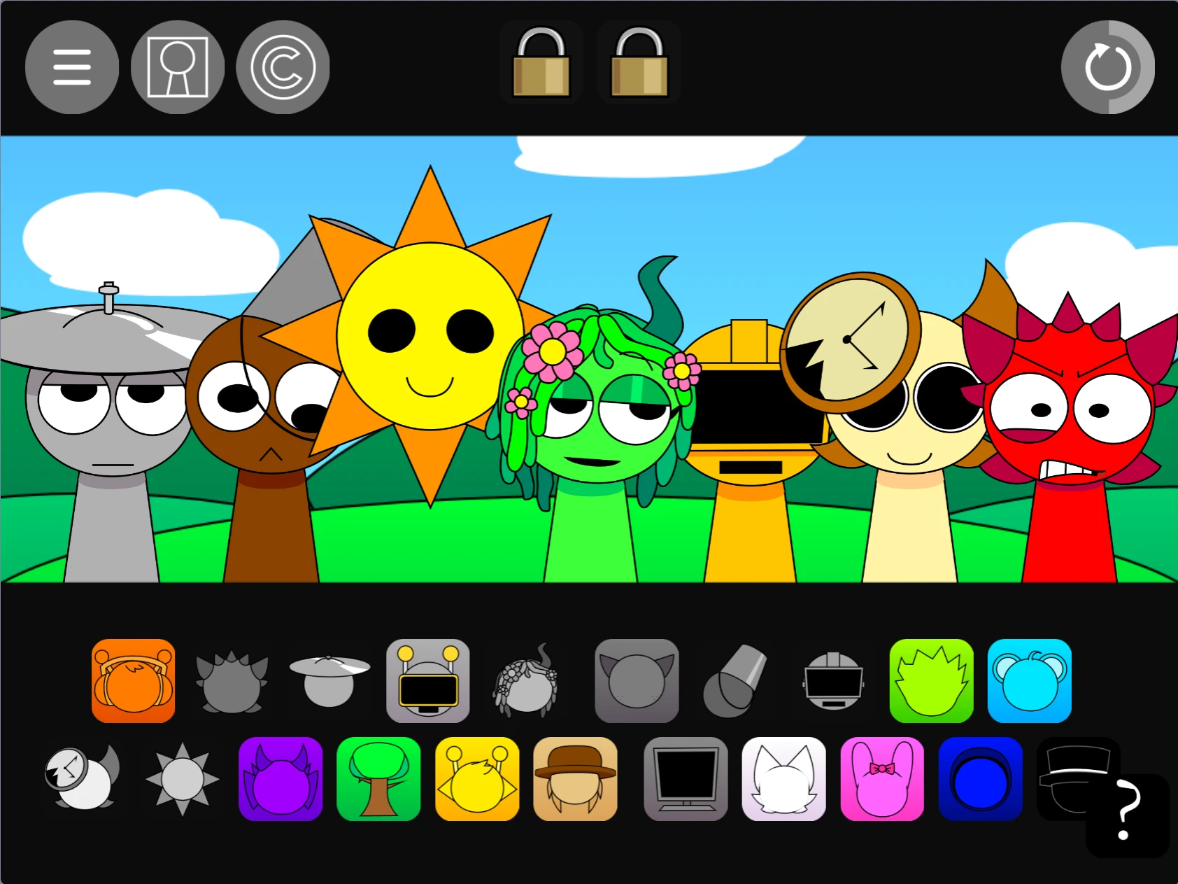 Create complex musical compositions with multiple characters Advanced music creation in Sprunki Pyramixed 0.9 Scratch