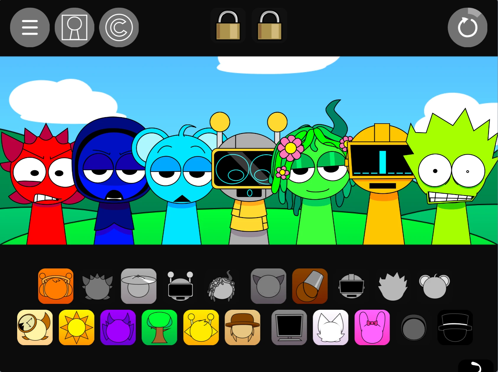 Character combinations and mixing in Sprunki Pyramixed 0.9