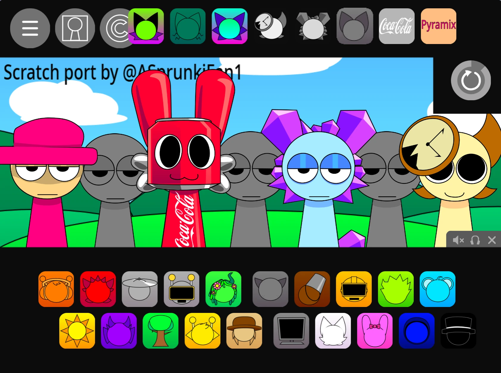 Sprunki Pyramixed 0.9 Gameplay Interface and Controls Gameplay interface of Sprunki Pyramixed 0.9
