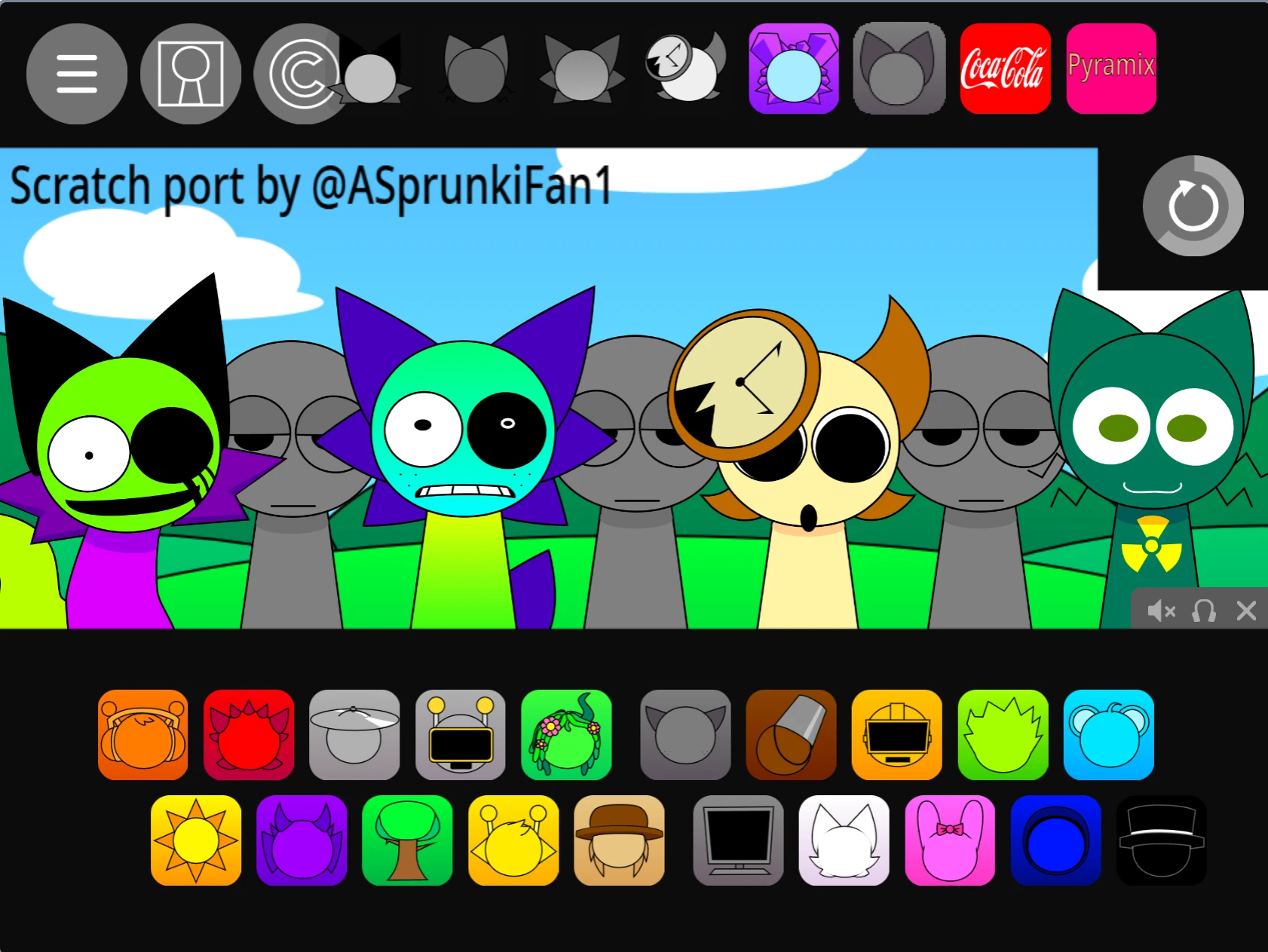 Character Interactions and Animations in Sprunki Pyramixed 0.9 Character interactions in Sprunki Pyramixed 0.9
