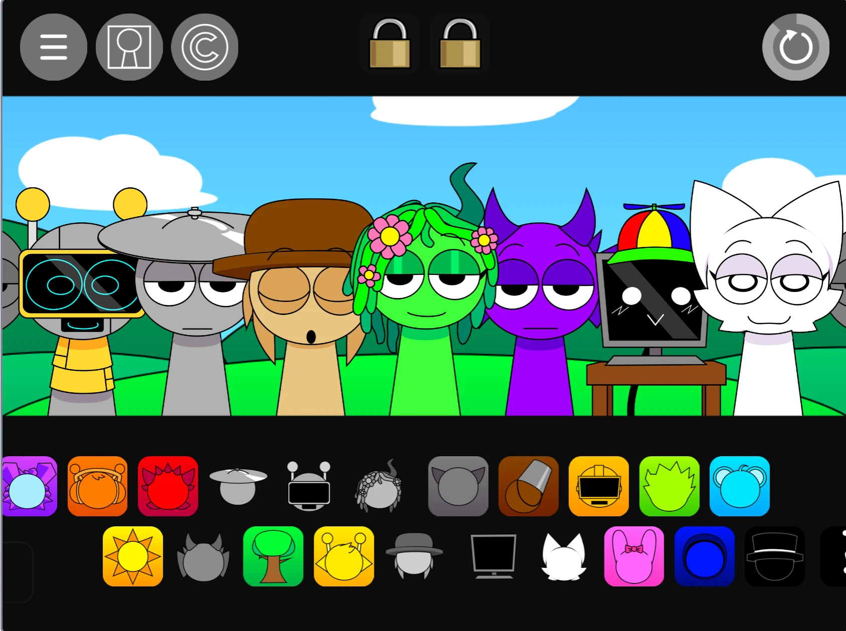 Interactive horror animations in Sprunki Pyramixed 0.9