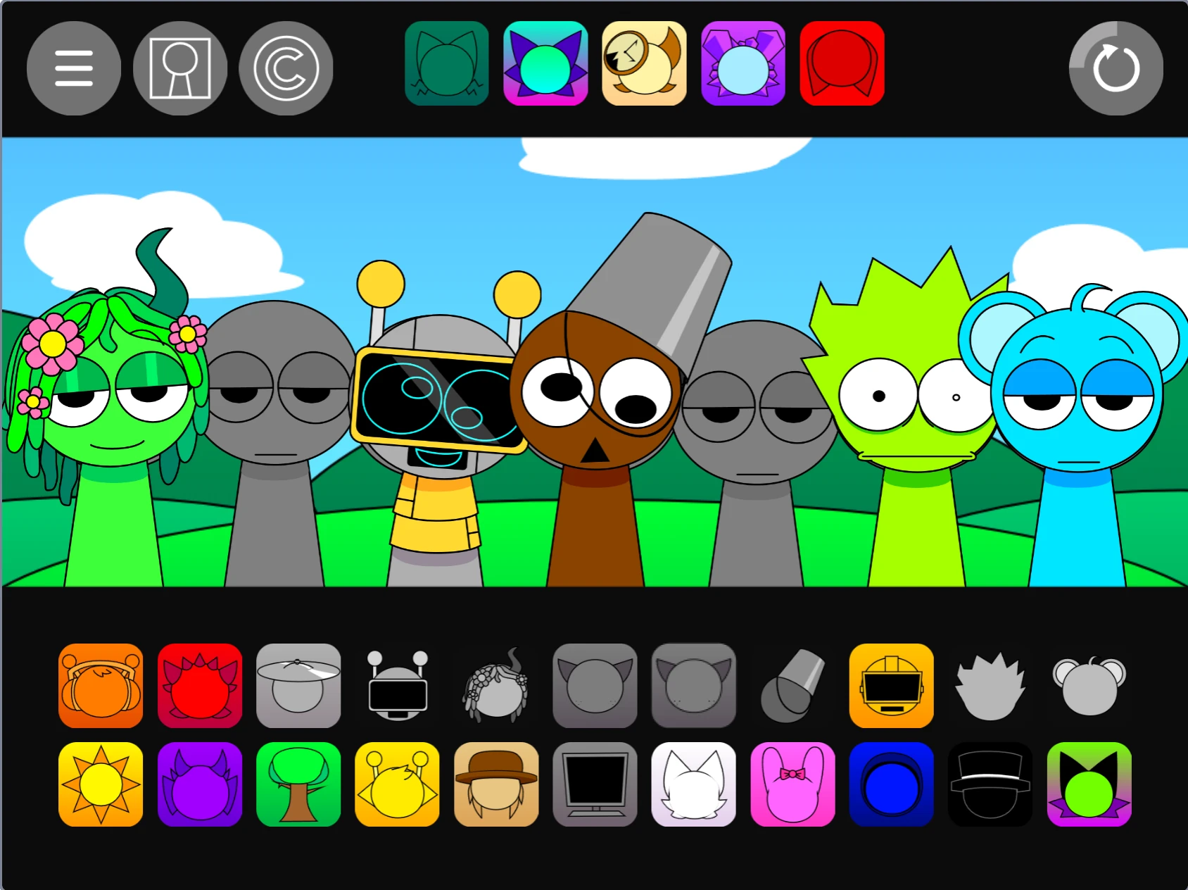 Playing Sprunki Pyramixed 0.95 But Edited with custom controls