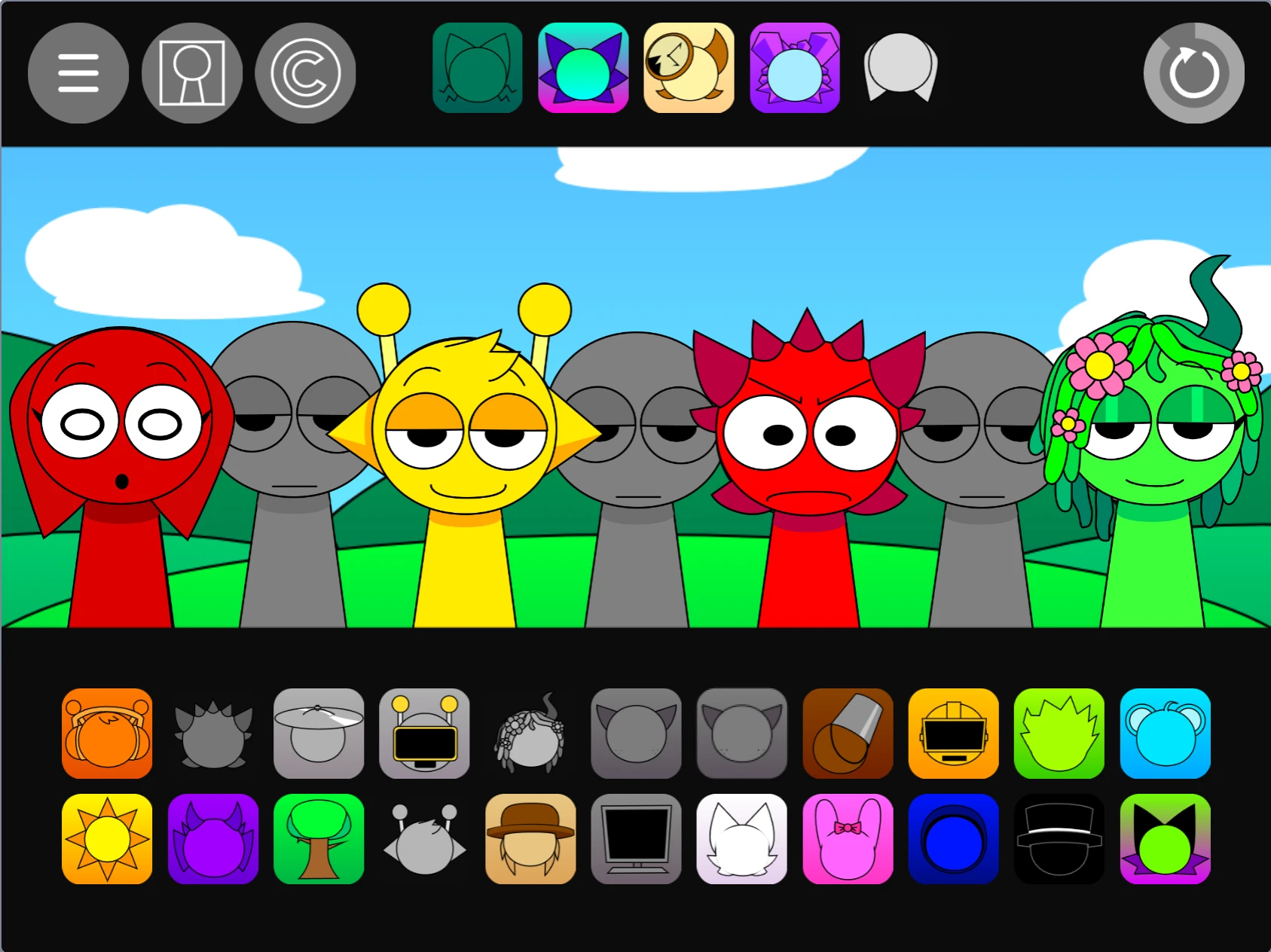 Editing tools and interface for Sprunki Pyramixed 0.95 But Edited