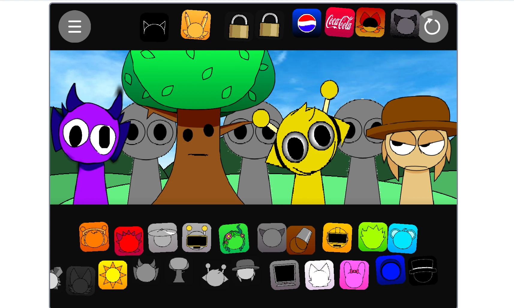Community favorite elements and animations in Sprunki Pyramixed Regretful V2
