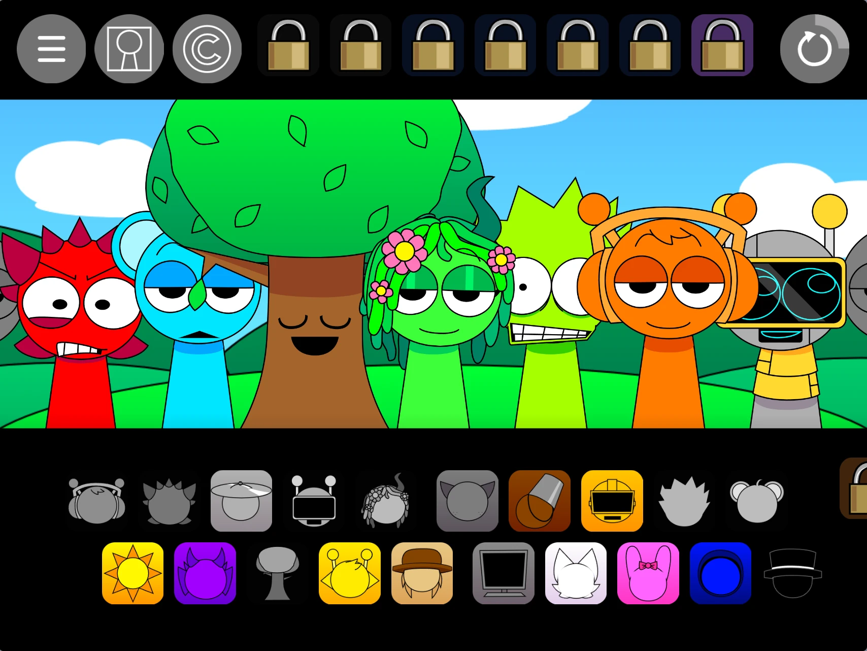 Character interactions in Sprunki Pyramixed With OCs