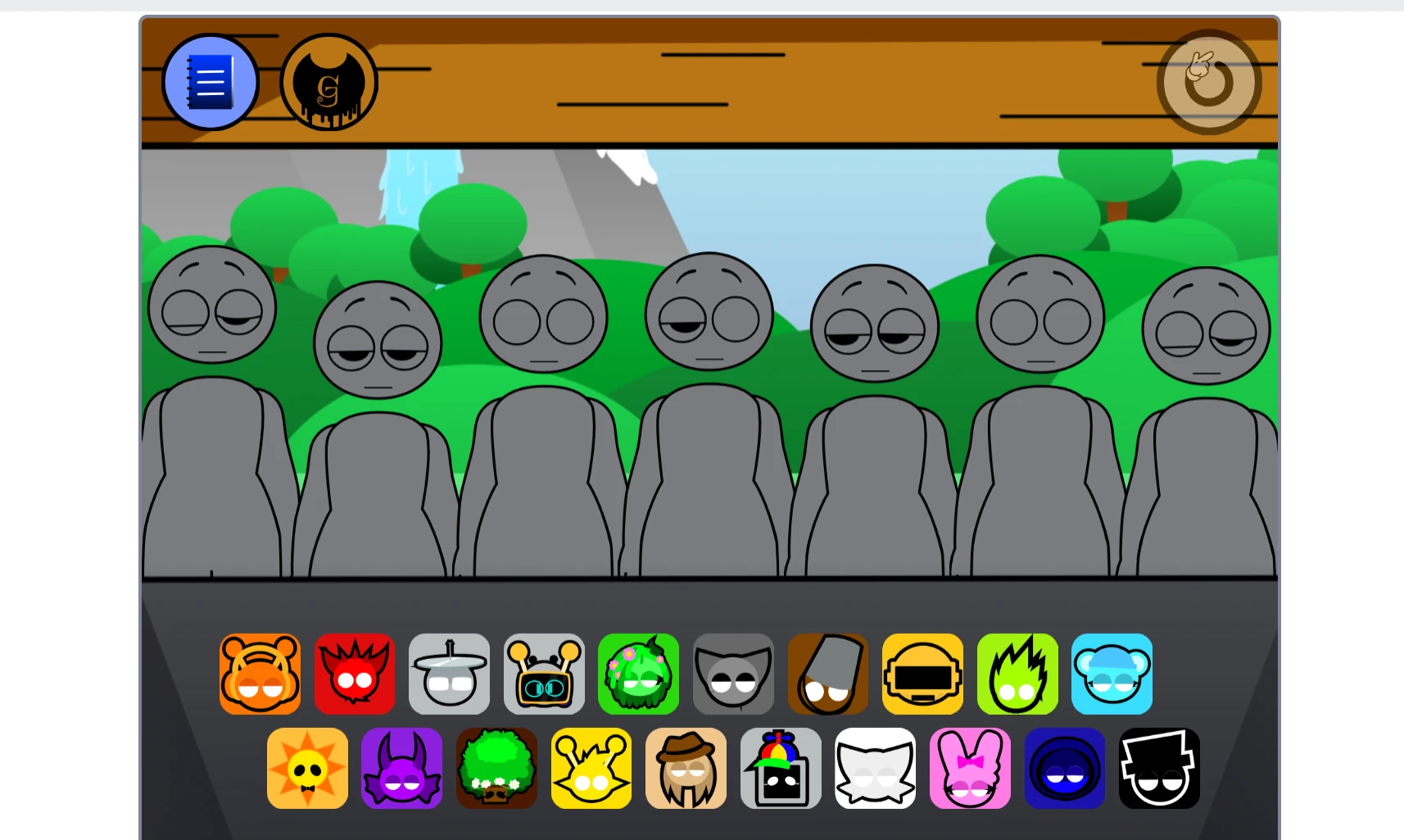 Minimalist interface of Sprunki Retake Human Naked