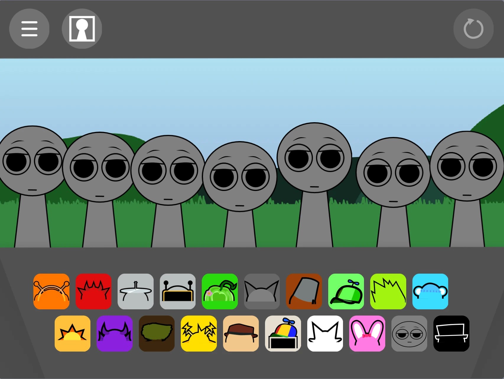 Sprunki Retake OCS character creator interface with customization options